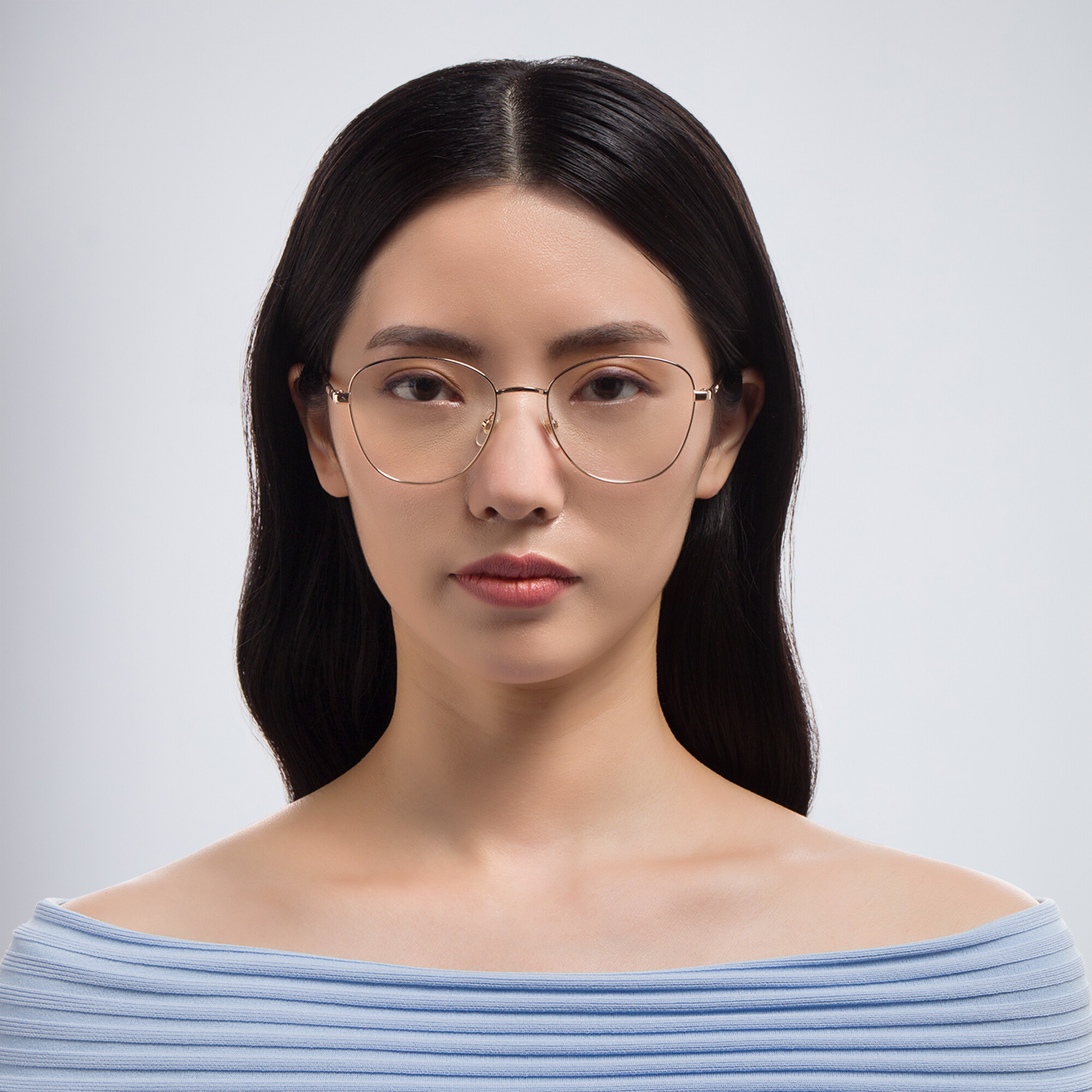 EYE'M Round Eyeglasses in Rose Gold – Product Photo 5