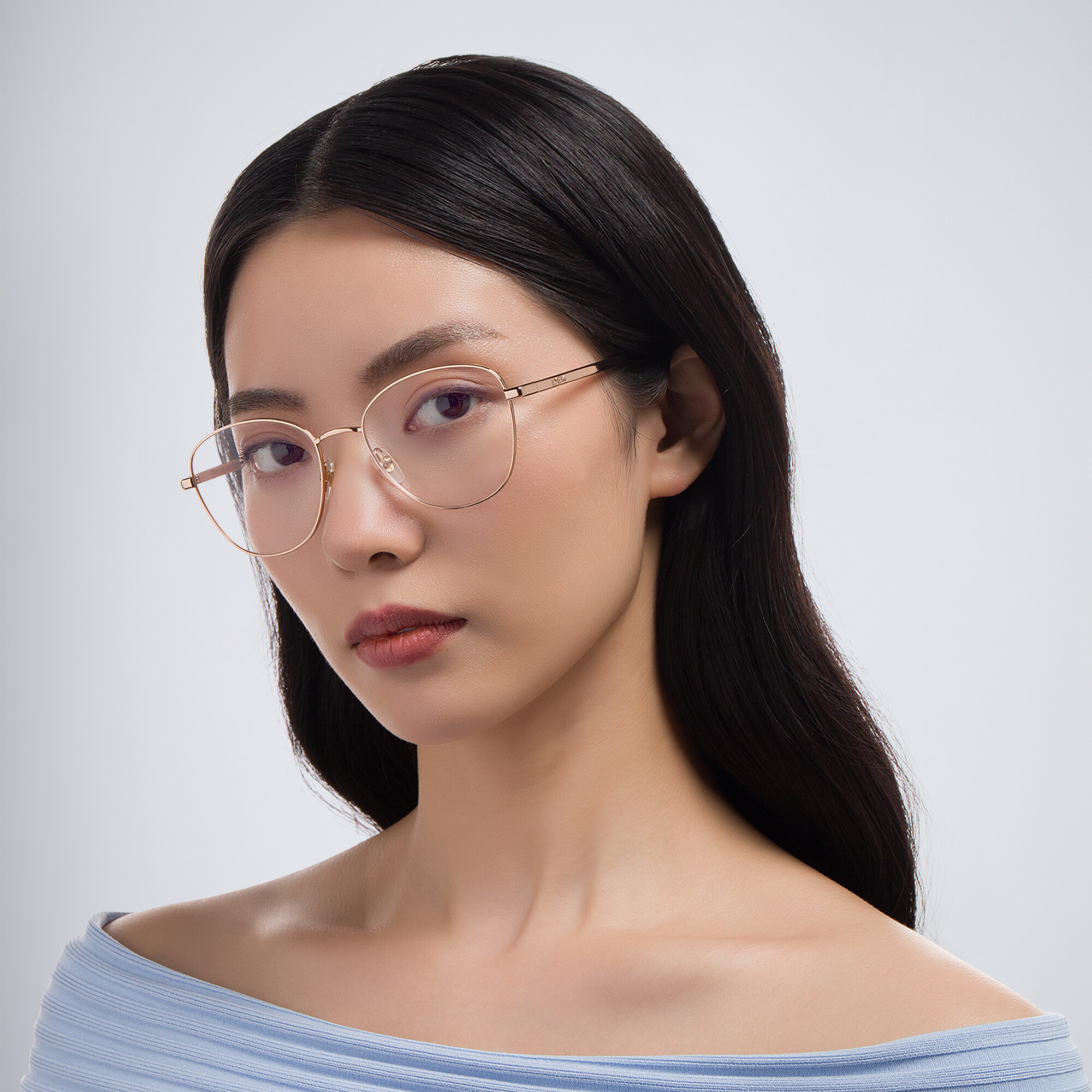 EYE'M Round Eyeglasses in Rose Gold – Product Photo 6