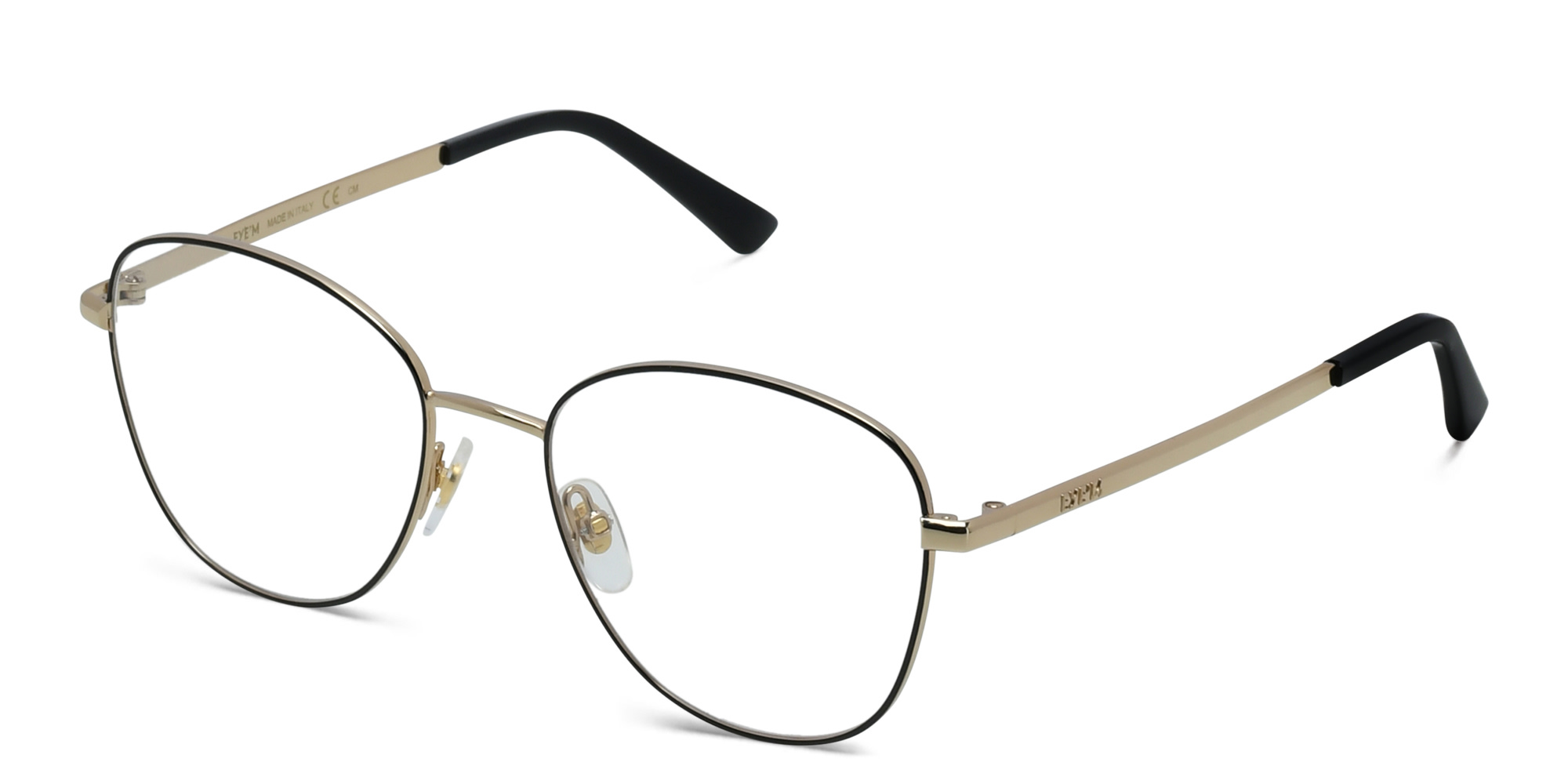 EYE'M Round Eyeglasses in Black – Product Photo 2