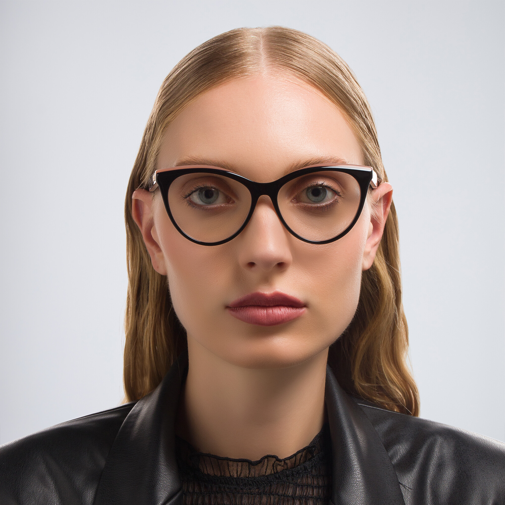 EYE'M Cat-Eye Eyeglasses in Double Layer Black – Product Photo 5