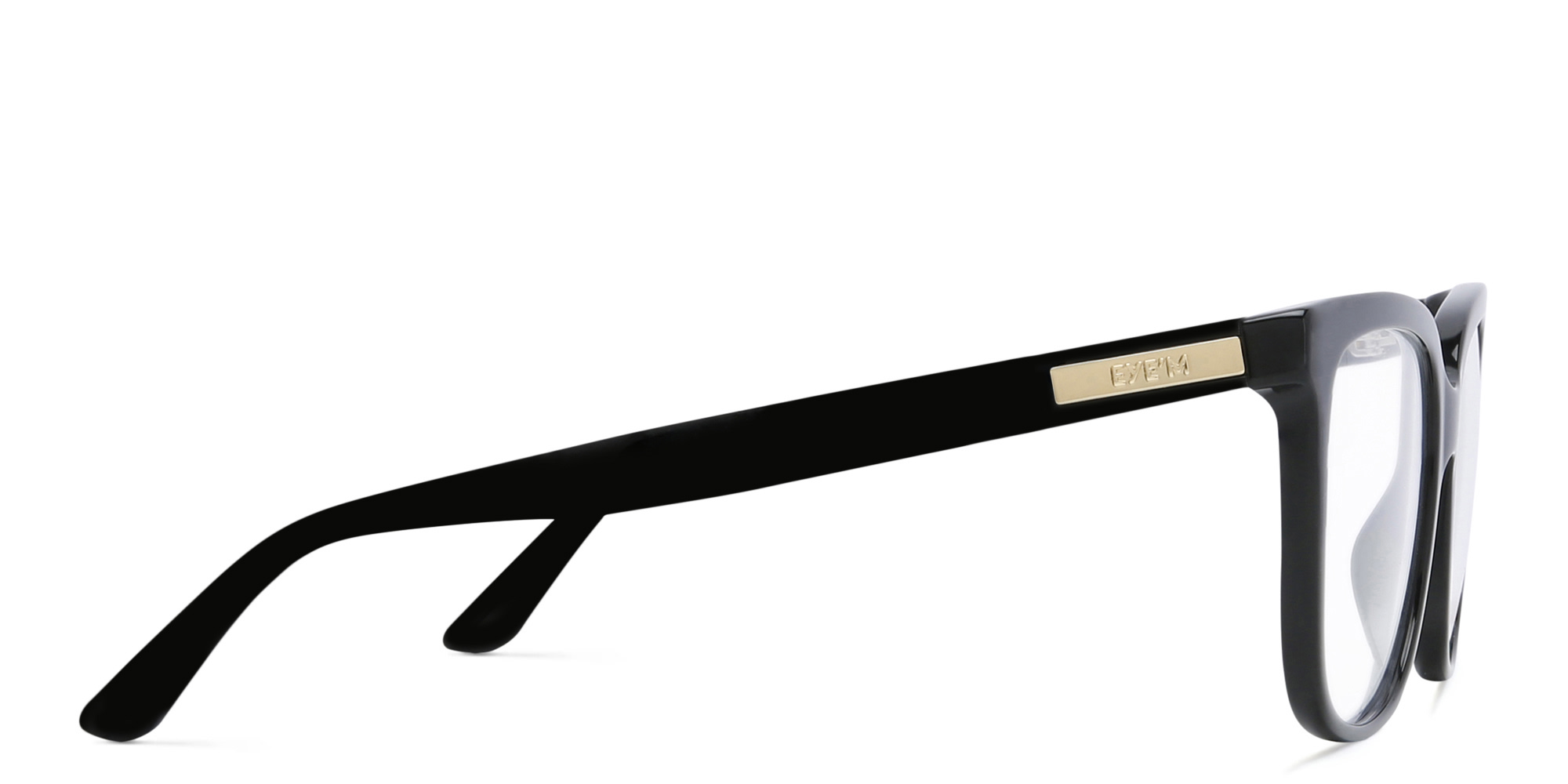 EYE'M Square Eyeglasses in Black – Product Photo 3