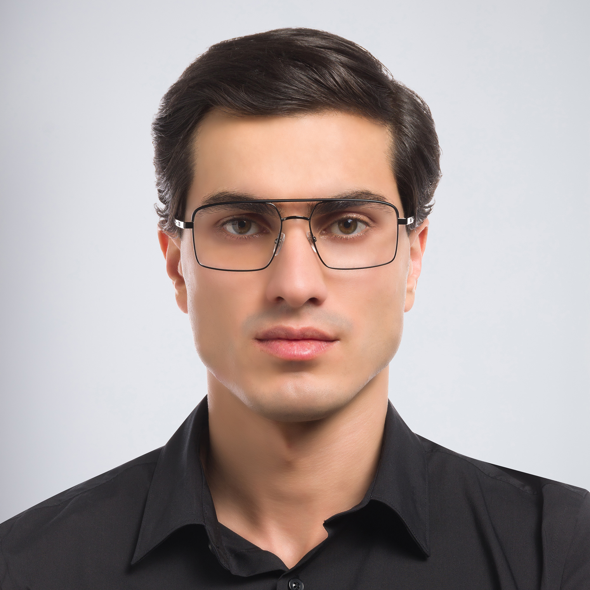 EYE'M Octagon Junior Unisex Aviator Eyeglasses in Gunmetal – Product Photo 5