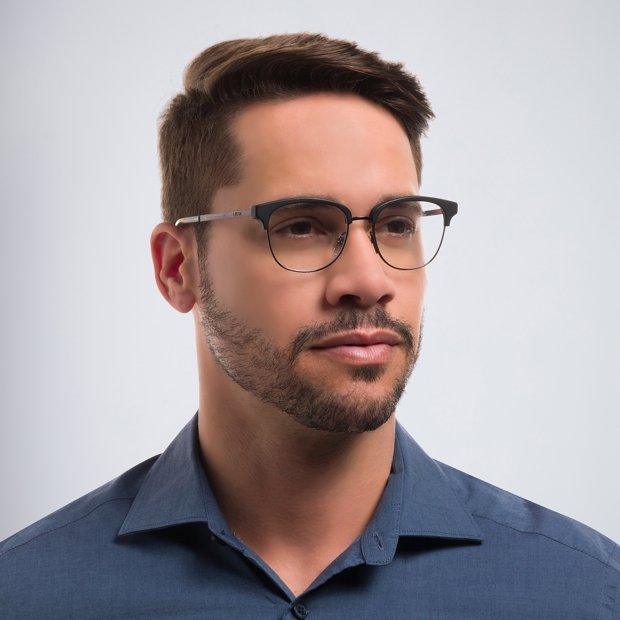 EYE'M Square Eyeglasses in Gunmetal – Product Photo 5
