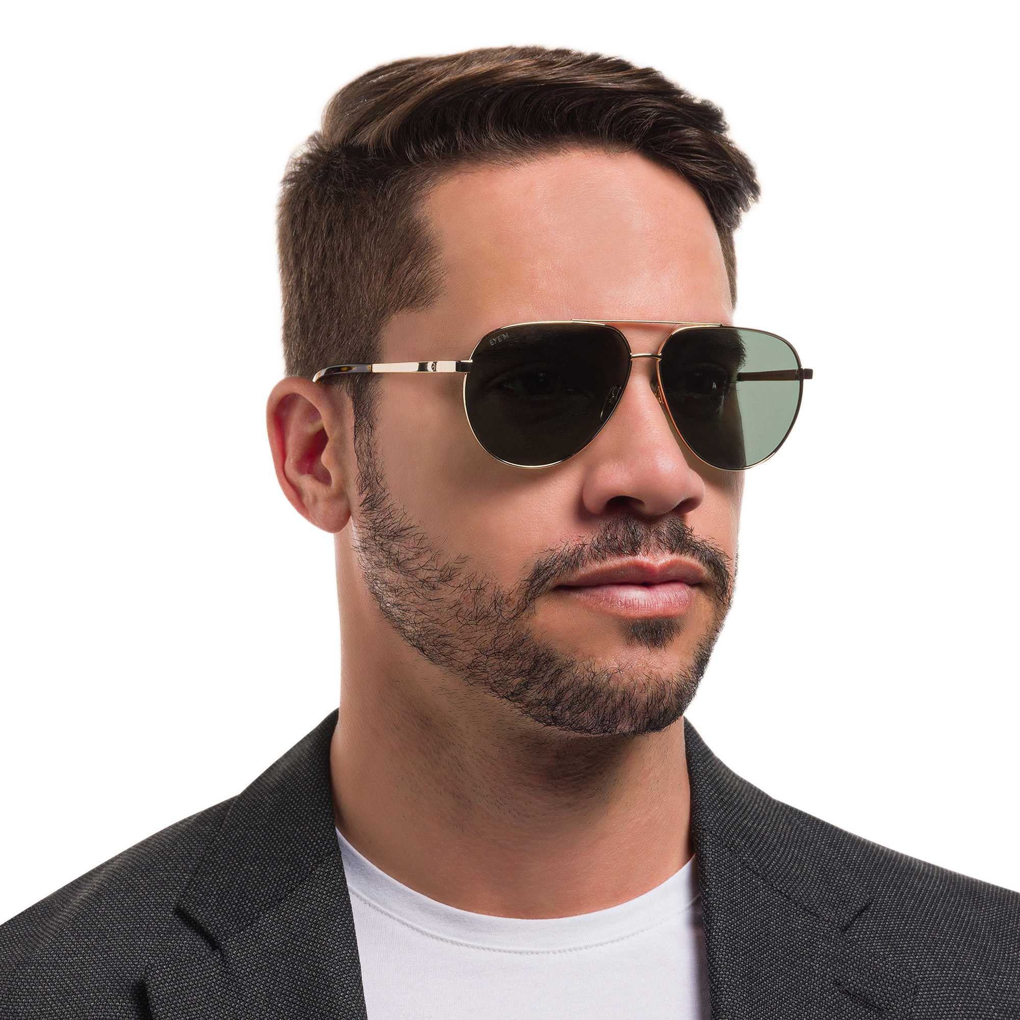 EYE'M Aviator Sunglasses in Gold – Product Photo 5