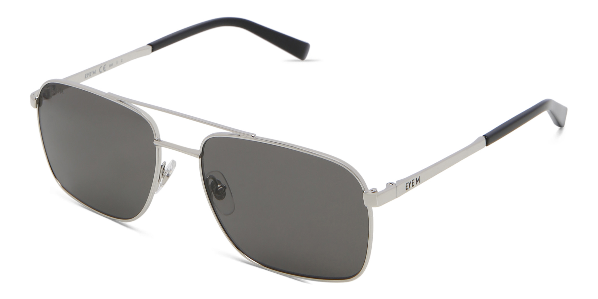 EYE'M Square Sunglasses in Silver – Product Photo 2
