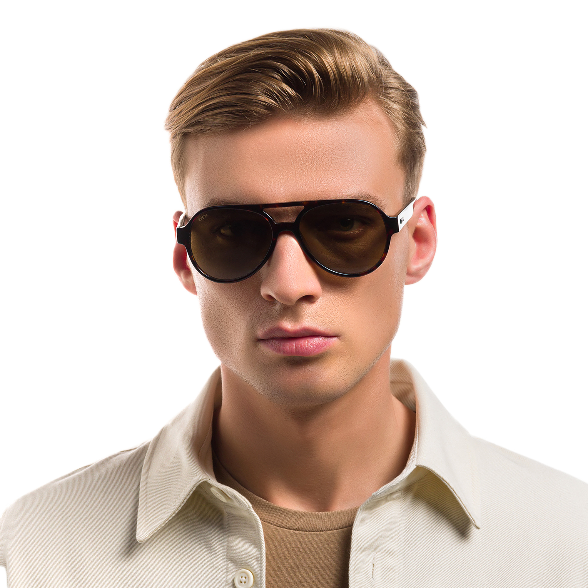 EYE'M Aviator Sunglasses in Havana – Product Photo 5