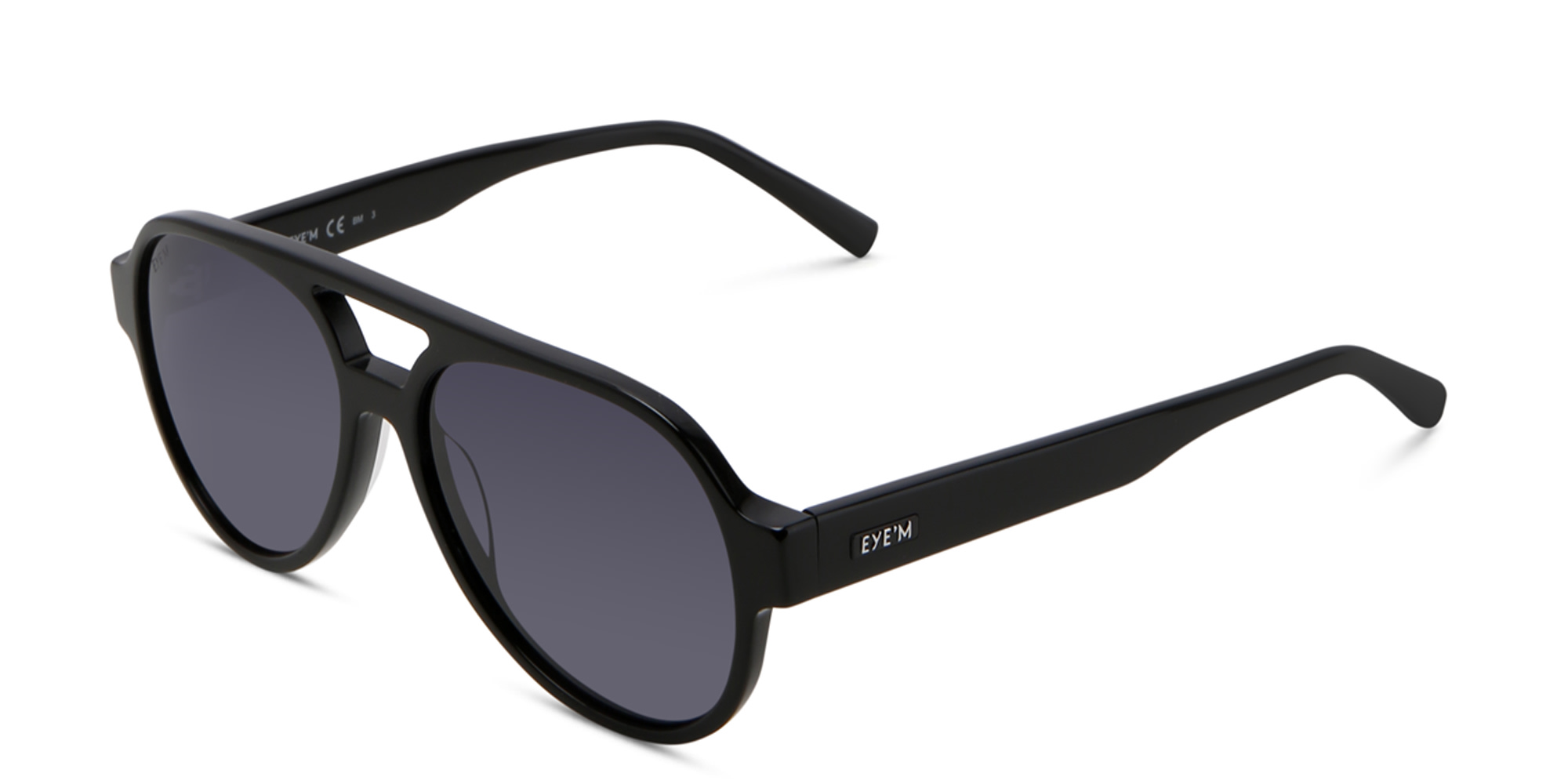 Shop EYE'M Aviator Sunglasses in Black online.