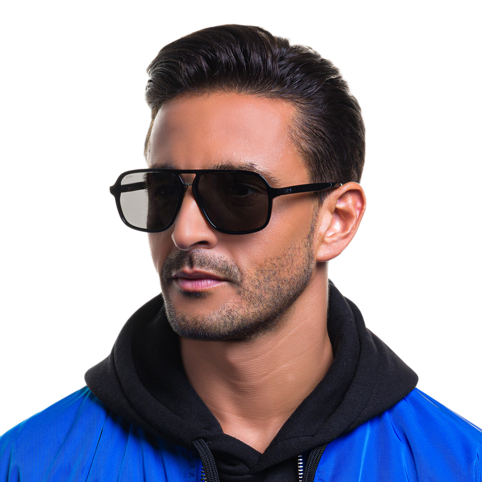 EYE'M Aviator Sunglasses in Black – Product Photo 6