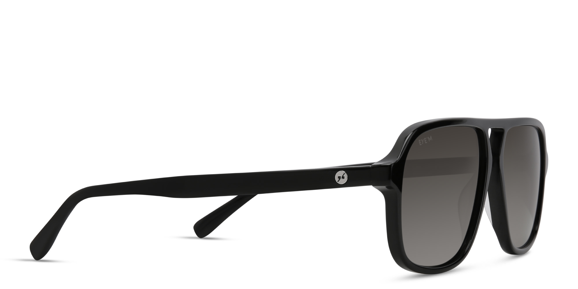 Shop EYE'M Aviator Sunglasses in Shiny Black online.