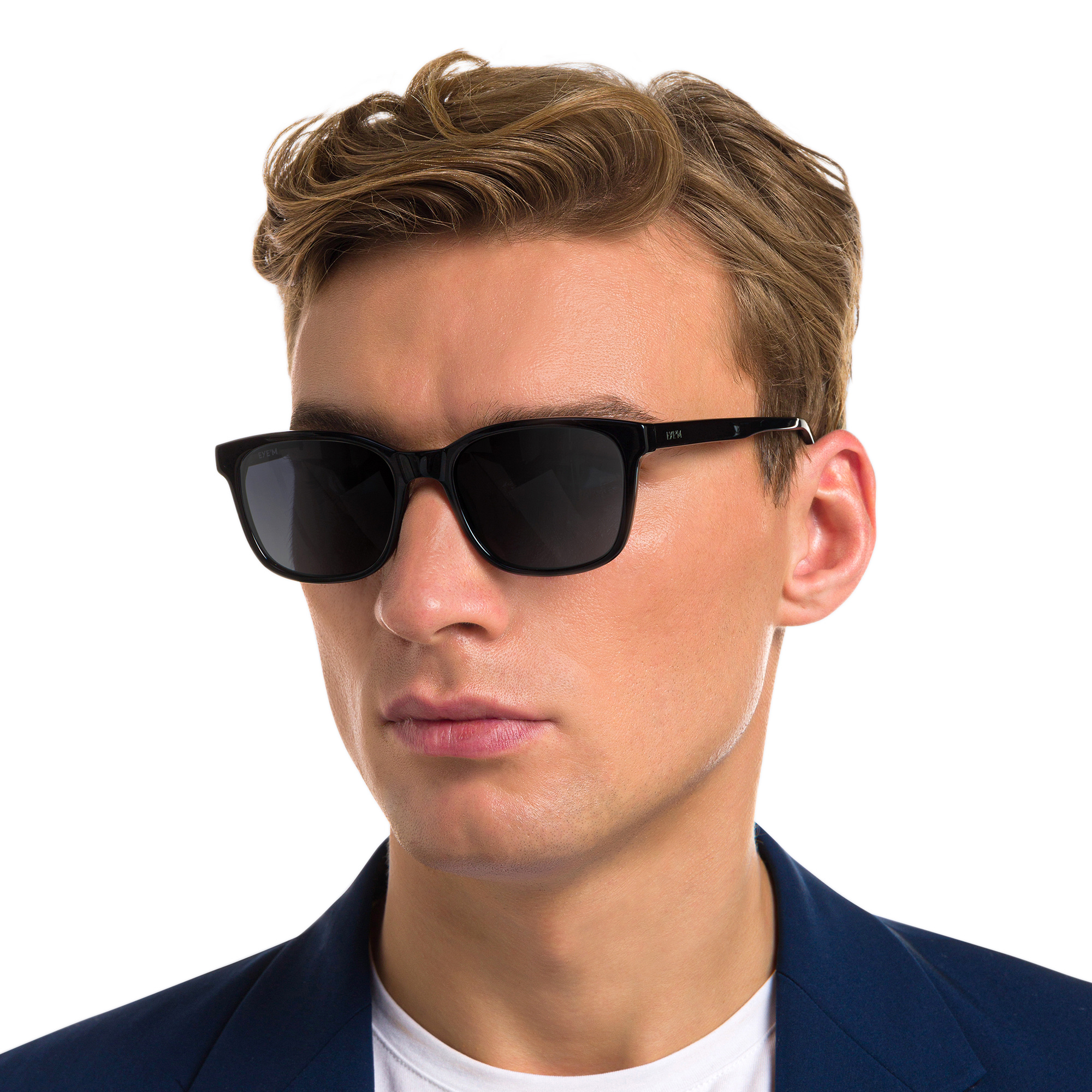 Shop EYE'M Square Sunglasses in Black online.