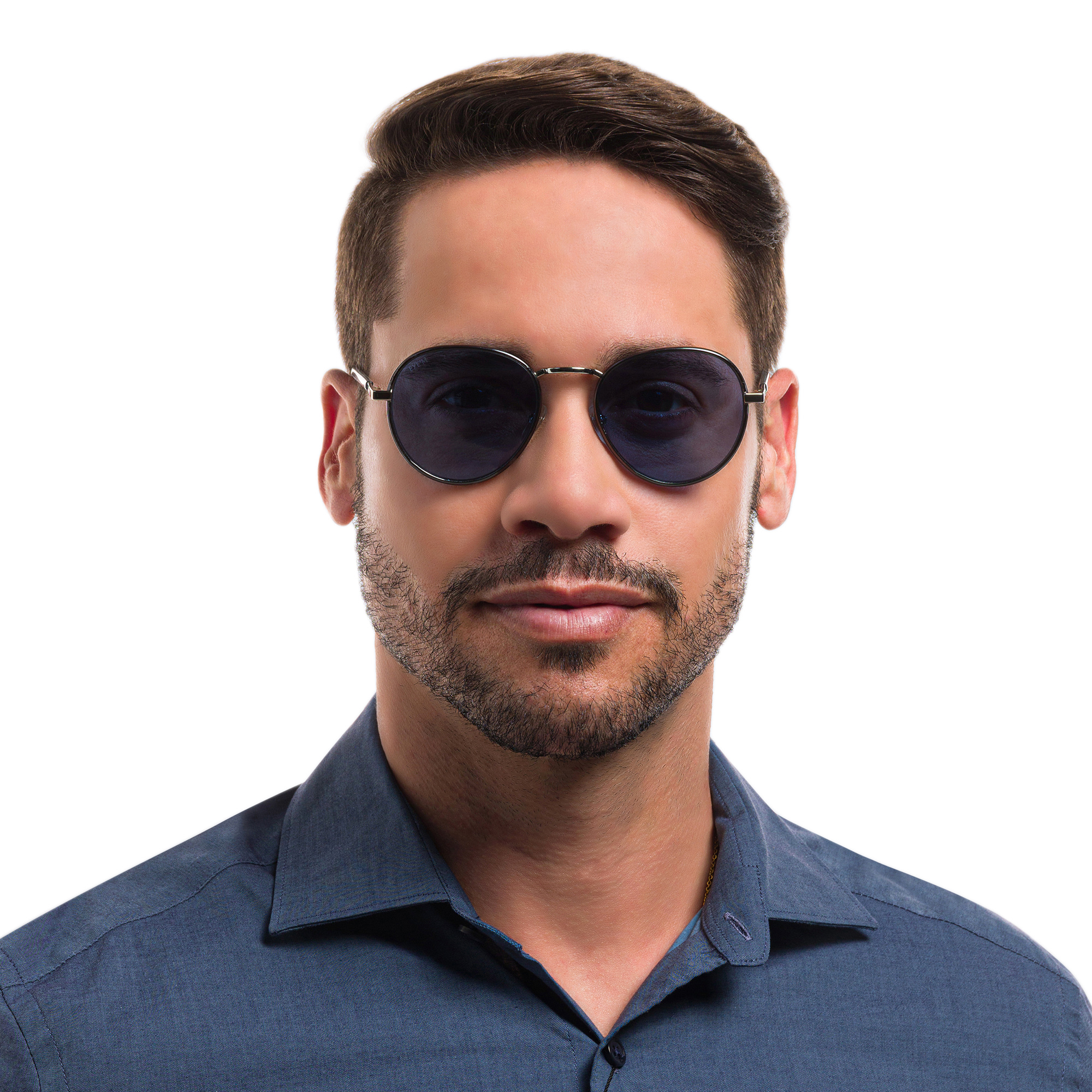 Shop EYE'M Round Sunglasses in Silver online.