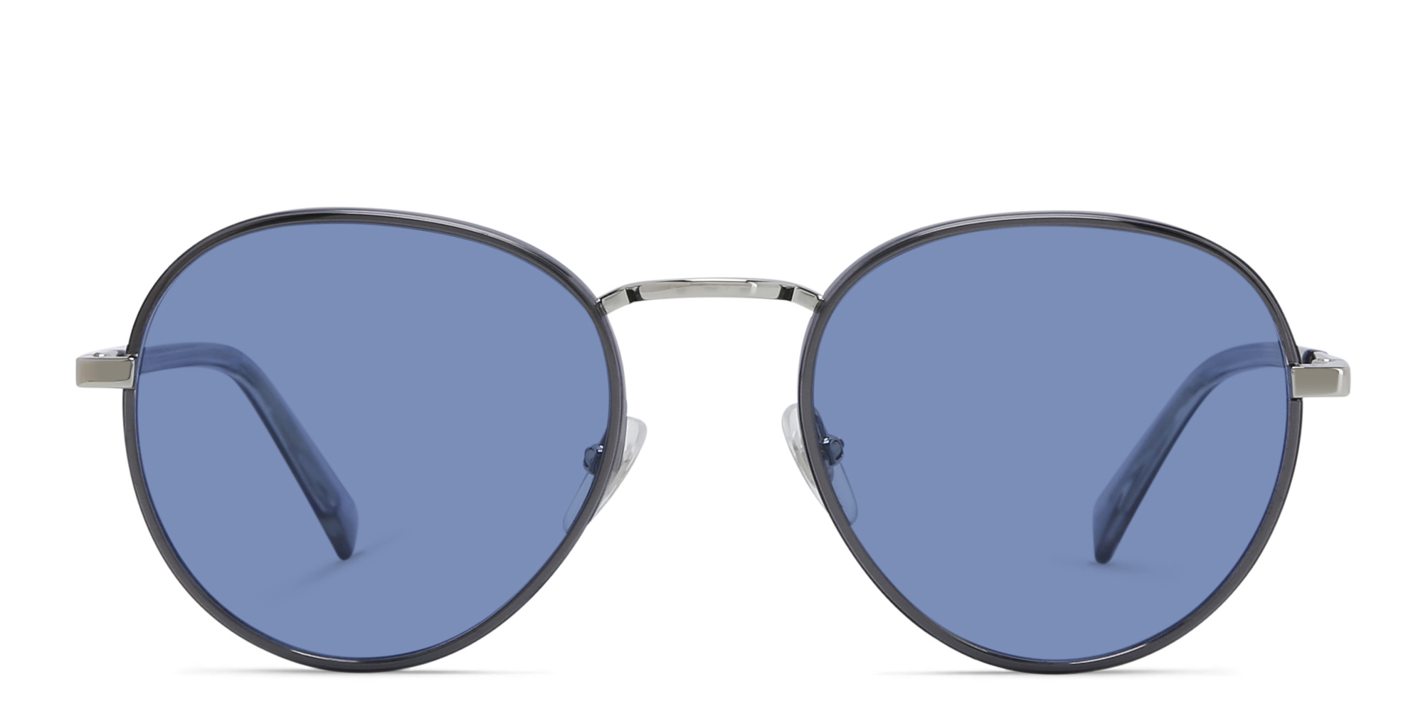 Shop EYE'M Round Sunglasses in Silver online.