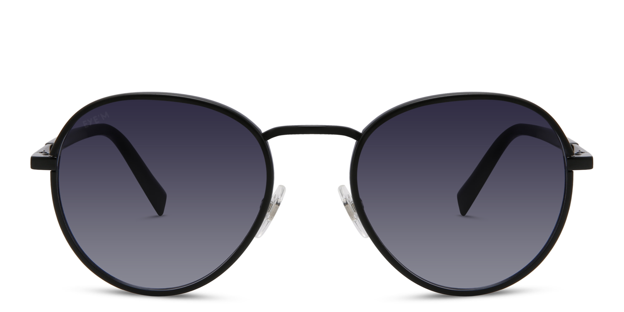 Shop EYE'M Round Sunglasses in Black online.