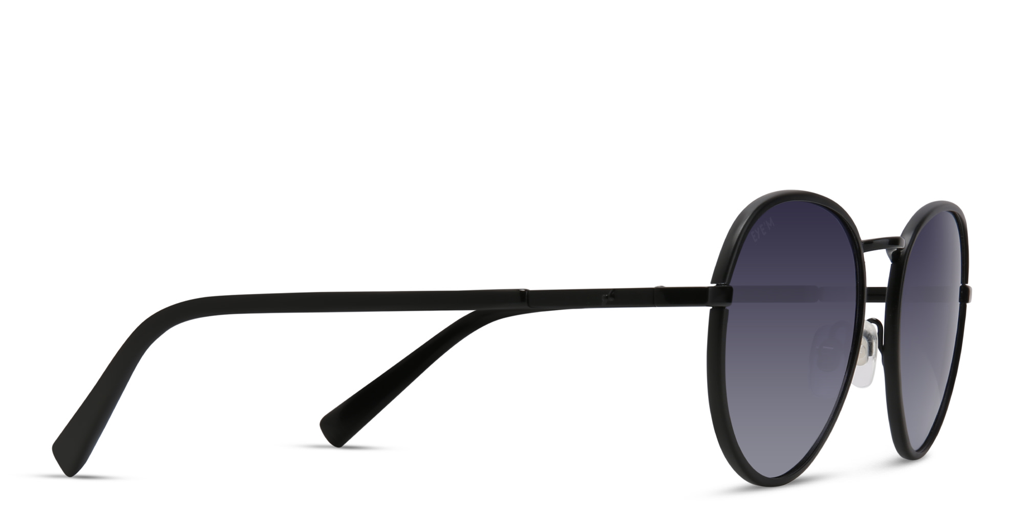 Shop EYE'M Round Sunglasses in Black online.