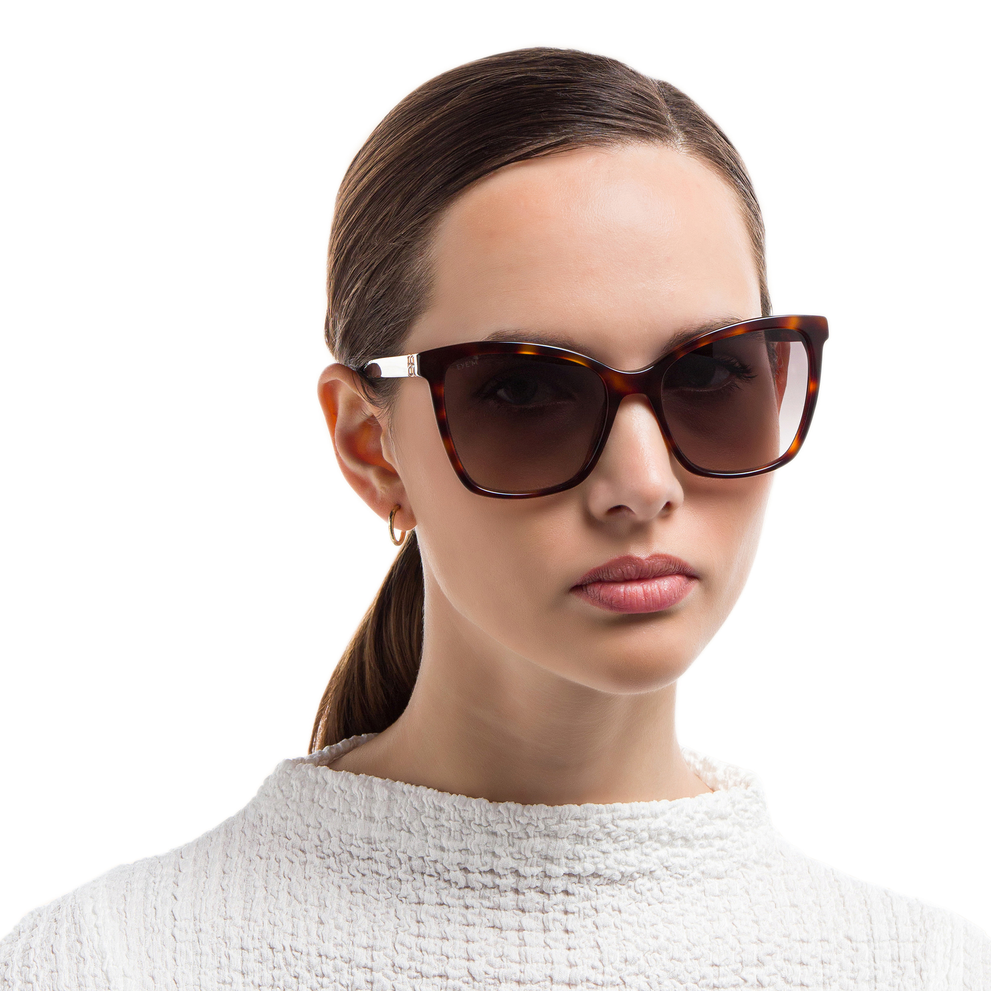 EYE'M Cat Eye Sunglasses in Havana – Product Photo 5