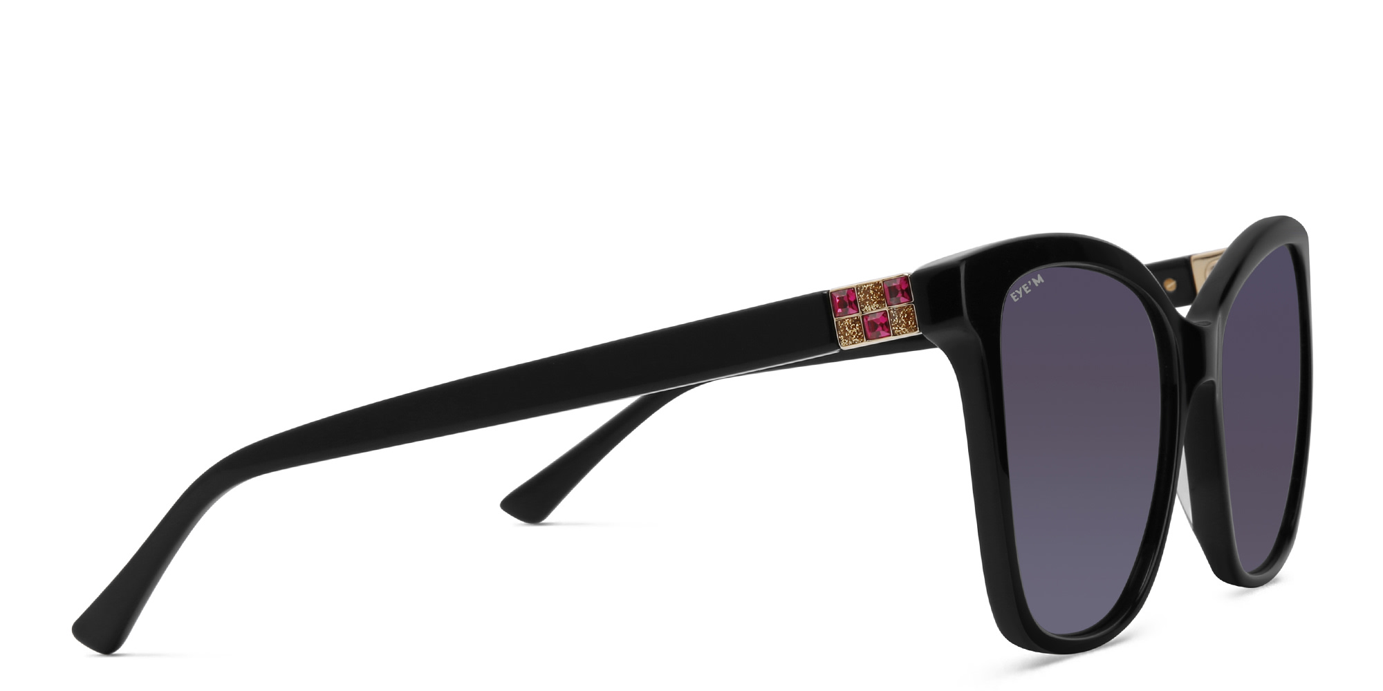 نظارة شمسية بإطار كات آي من EYE'M بلون أسود - صورة المنتج 2