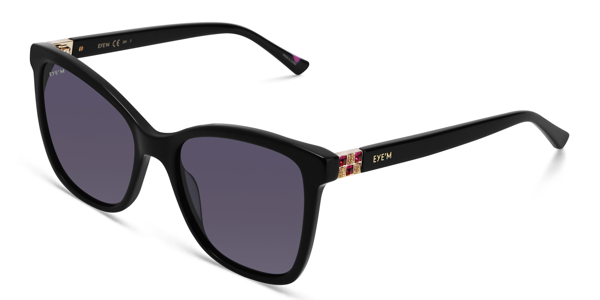 نظارة شمسية بإطار كات آي من EYE'M بلون أسود - صورة المنتج 3