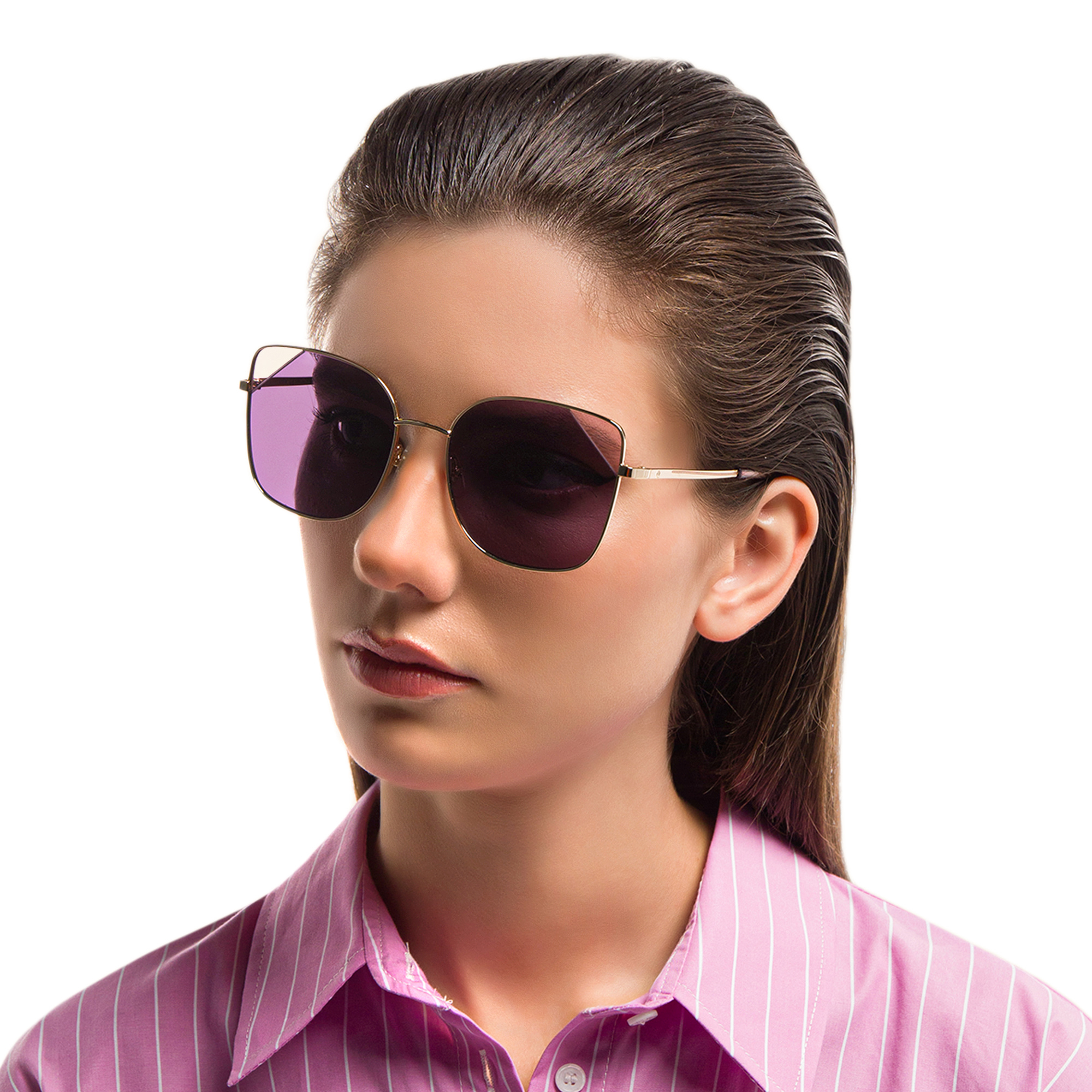 EYE'M Cat Eye Sunglasses in Gold – Product Photo 5