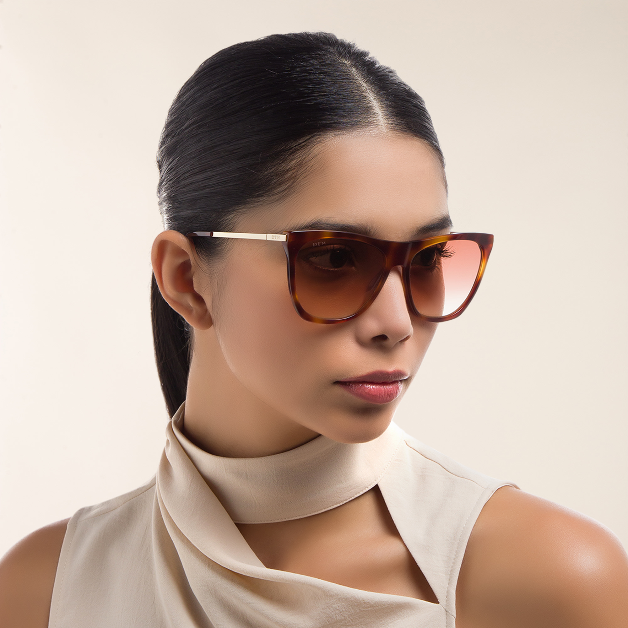 Shop EYE'M Cat Eye Sunglasses in Havana online.