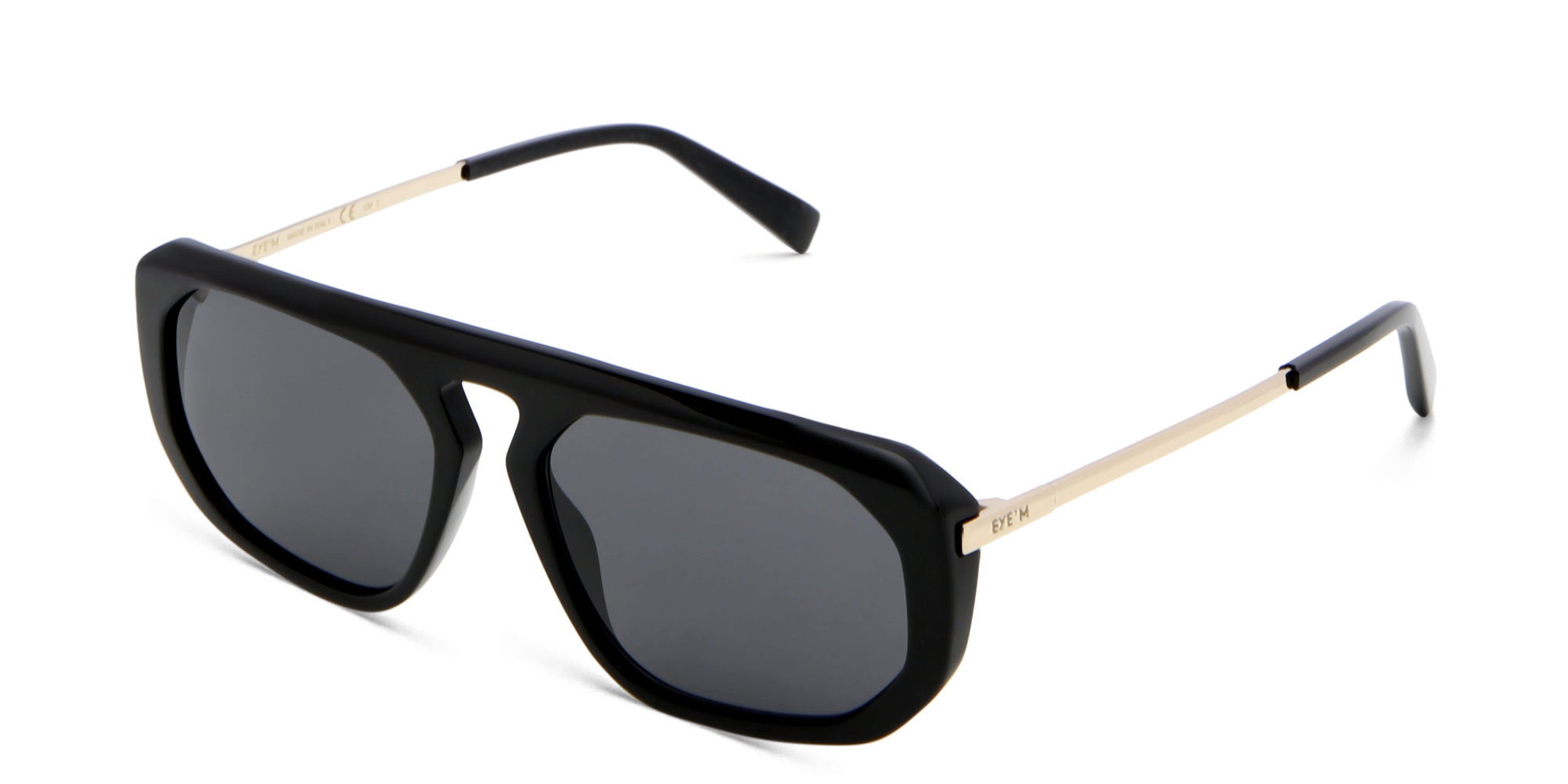 EYE'M Irregular Sunglasses in Black – Product Photo 2