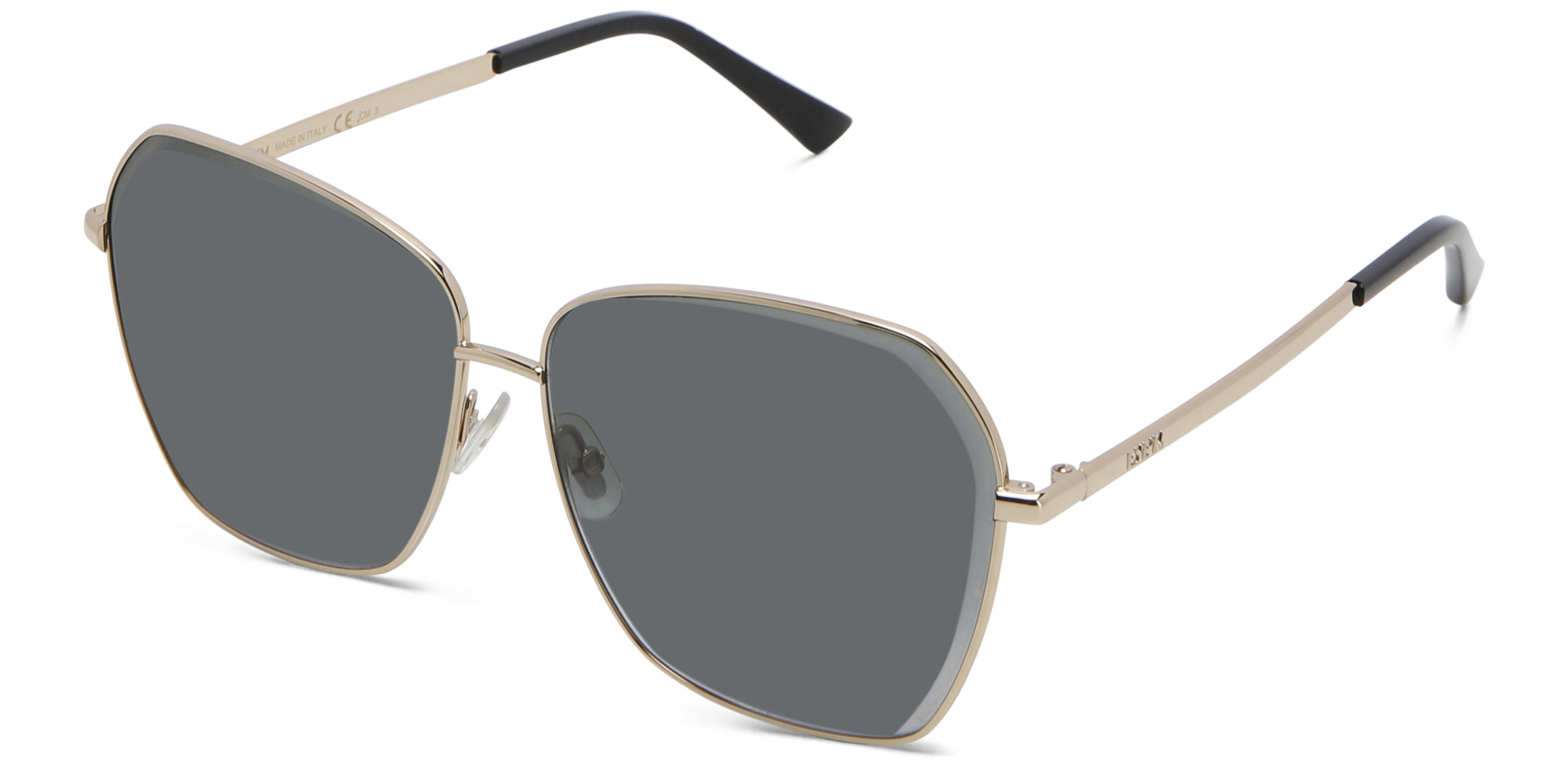 EYE'M Wide Cat Eye Sunglasses in Gold – Product Photo 2