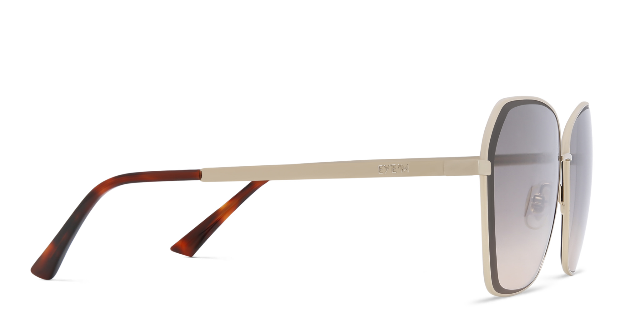 EYE'M Wide Cat Eye Sunglasses in Gold – Product Photo 3