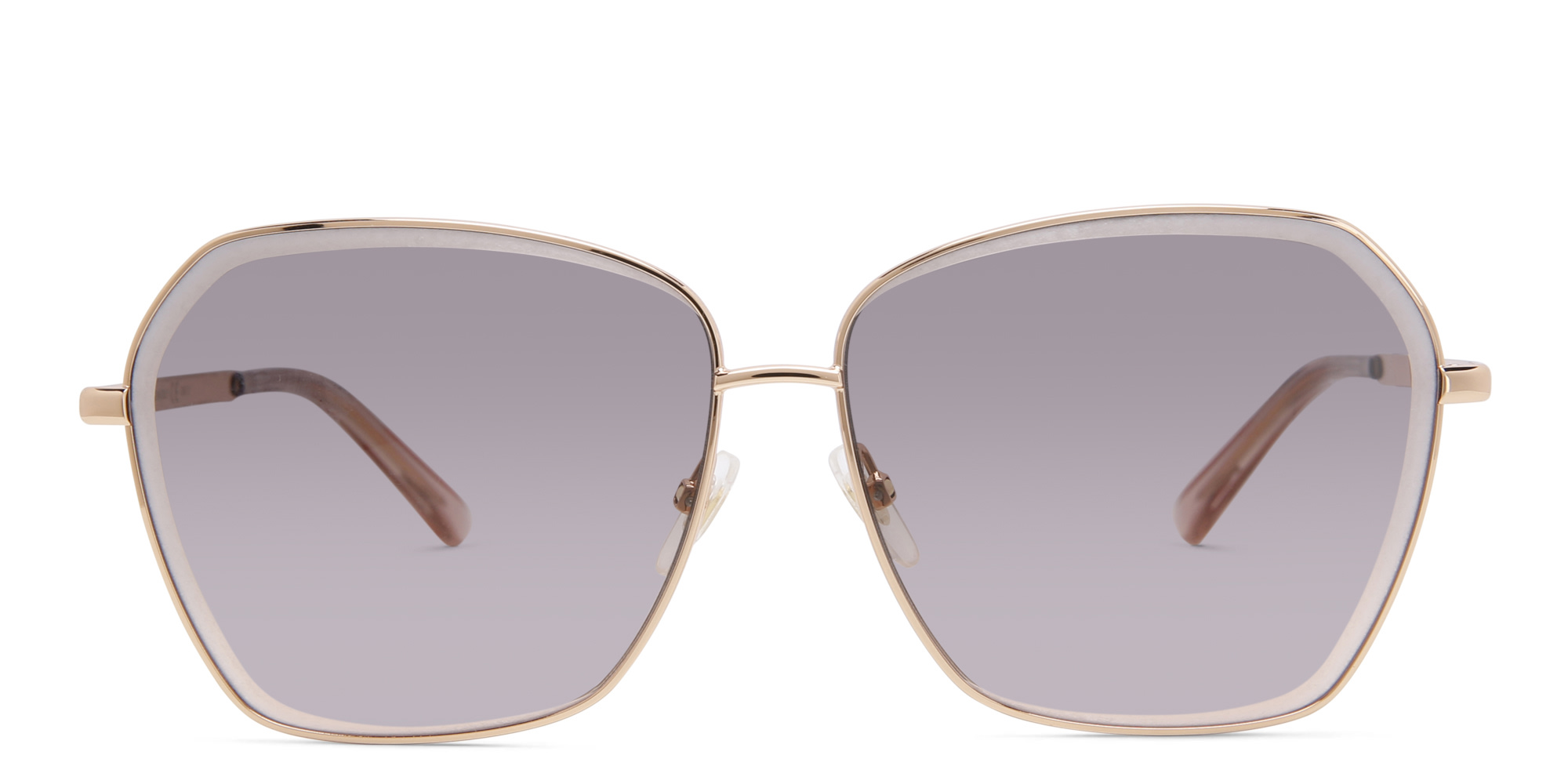 EYE'M Wide Cat Eye Sunglasses in Rose Gold – Product Photo 1