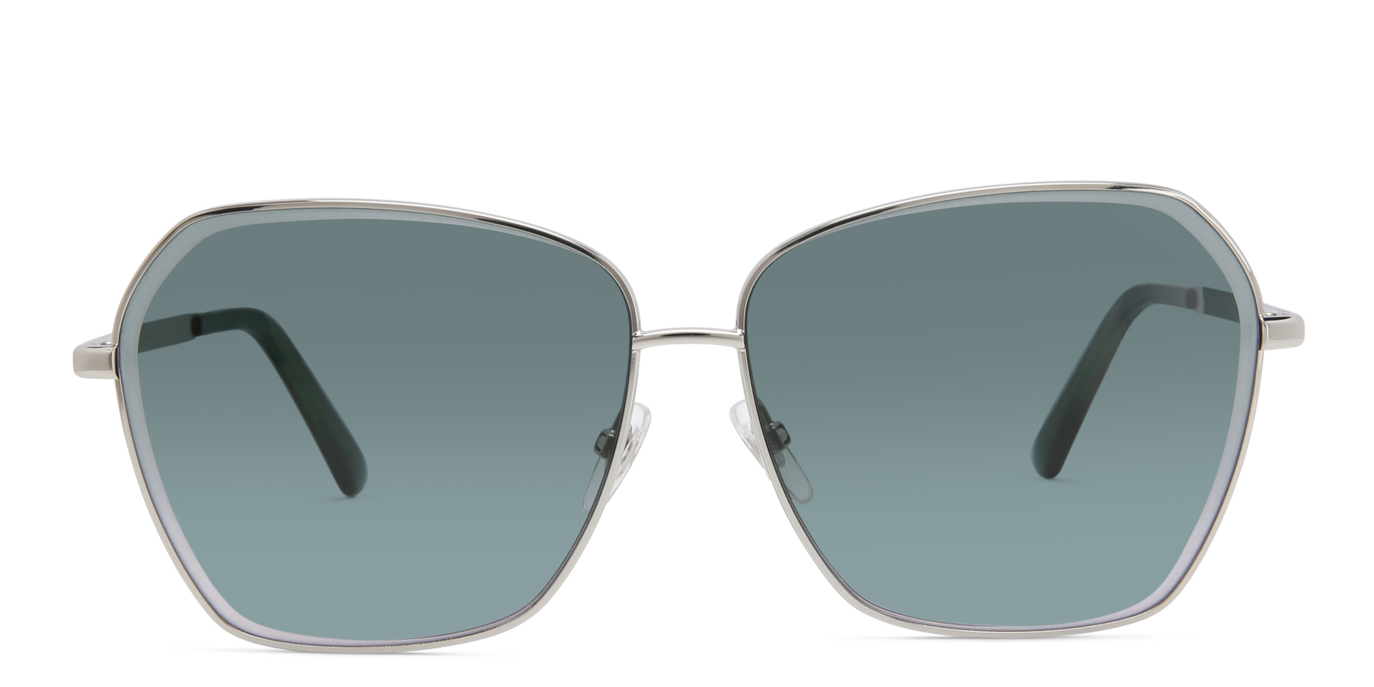 EYE'M Wide Cat Eye Sunglasses in Silver – Product Photo 1