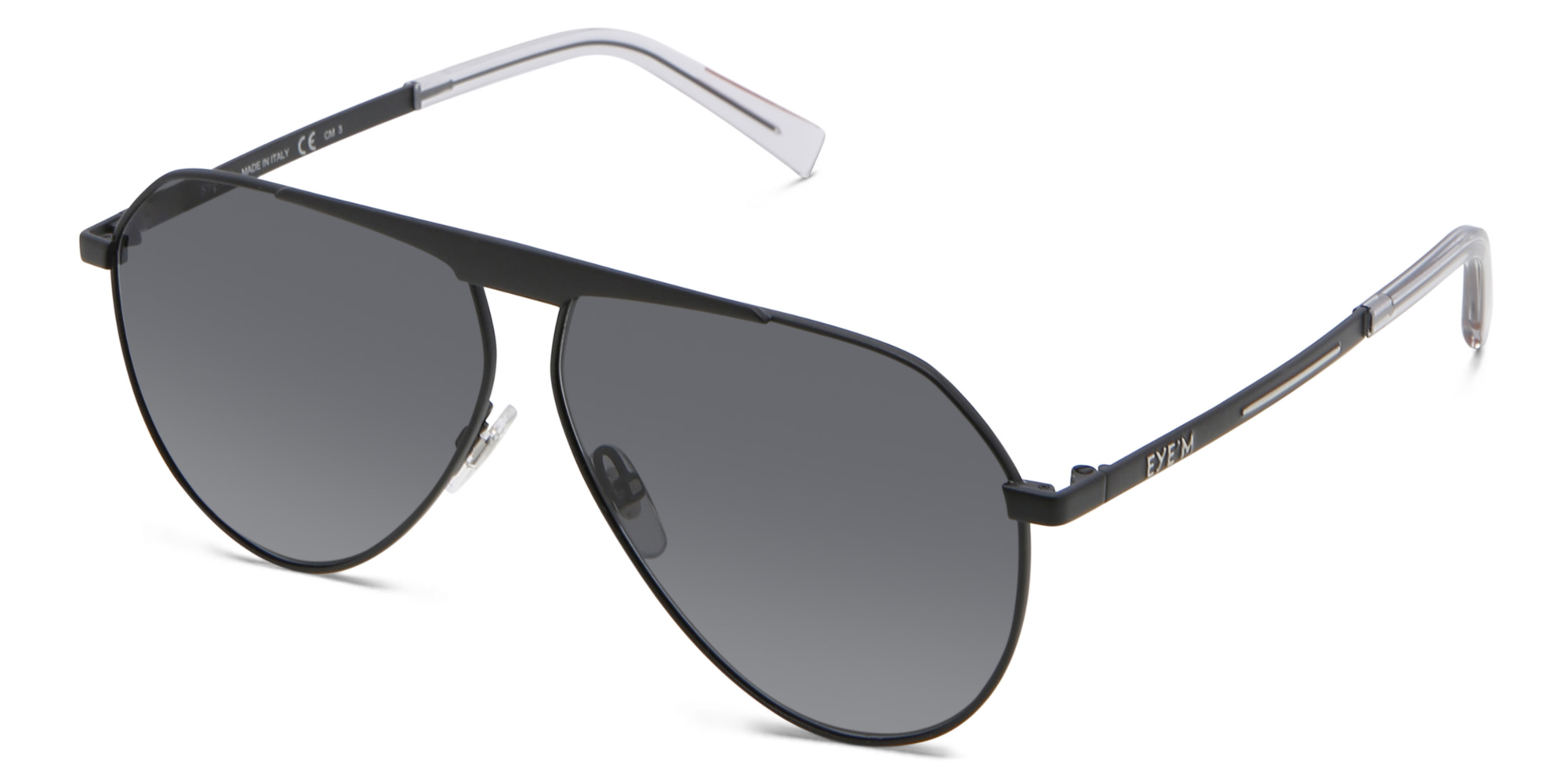 Shop EYE'M Aviator Sunglasses in Black online.