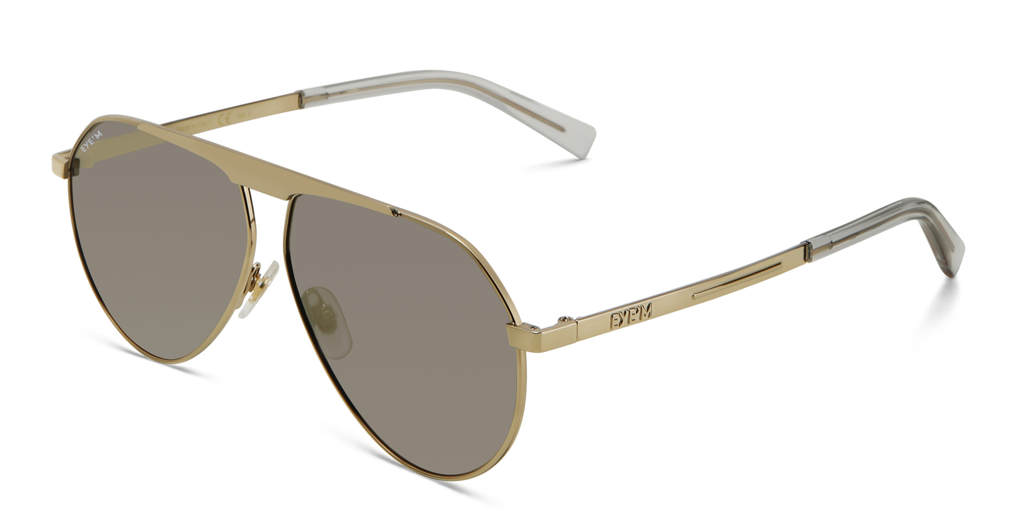 EYE'M Aviator Sunglasses in Matte Gold – Product Photo 2