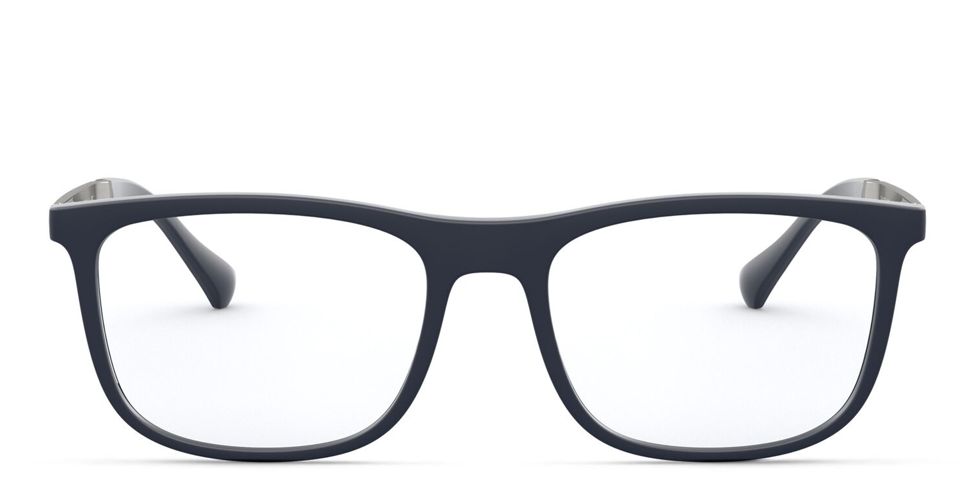 Shop Emporio Armani Wide Rectangle Eyeglasses in Blue online.