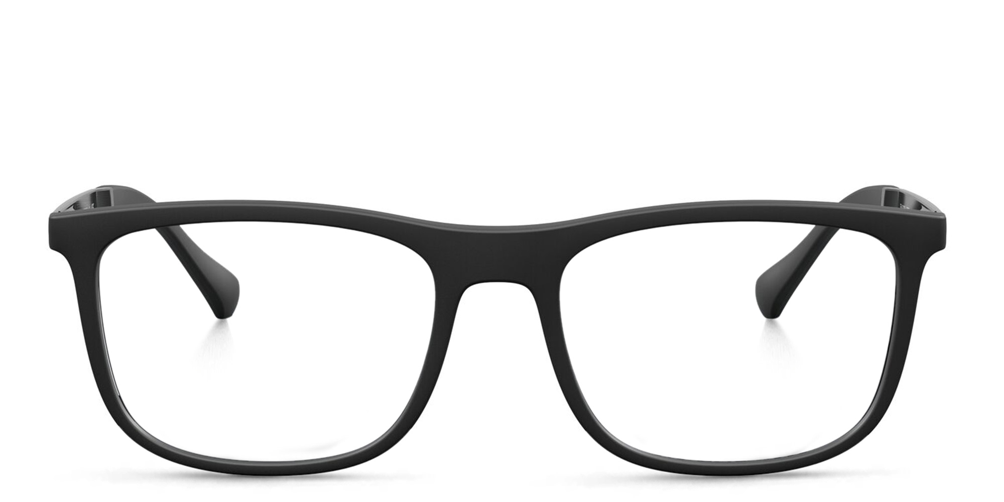 Emporio Armani Rectangle Eyeglasses in Shiny Black – Product Photo 1