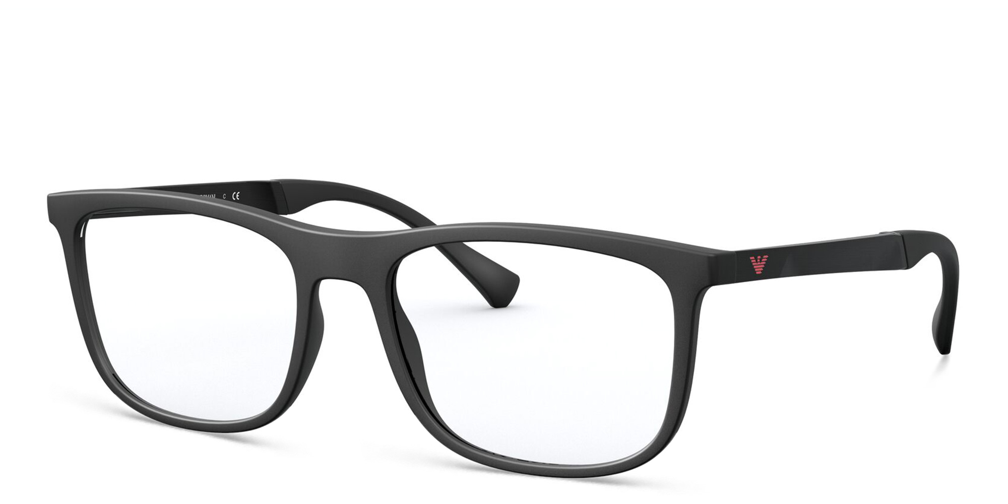 Emporio Armani Rectangle Eyeglasses in Shiny Black – Product Photo 2