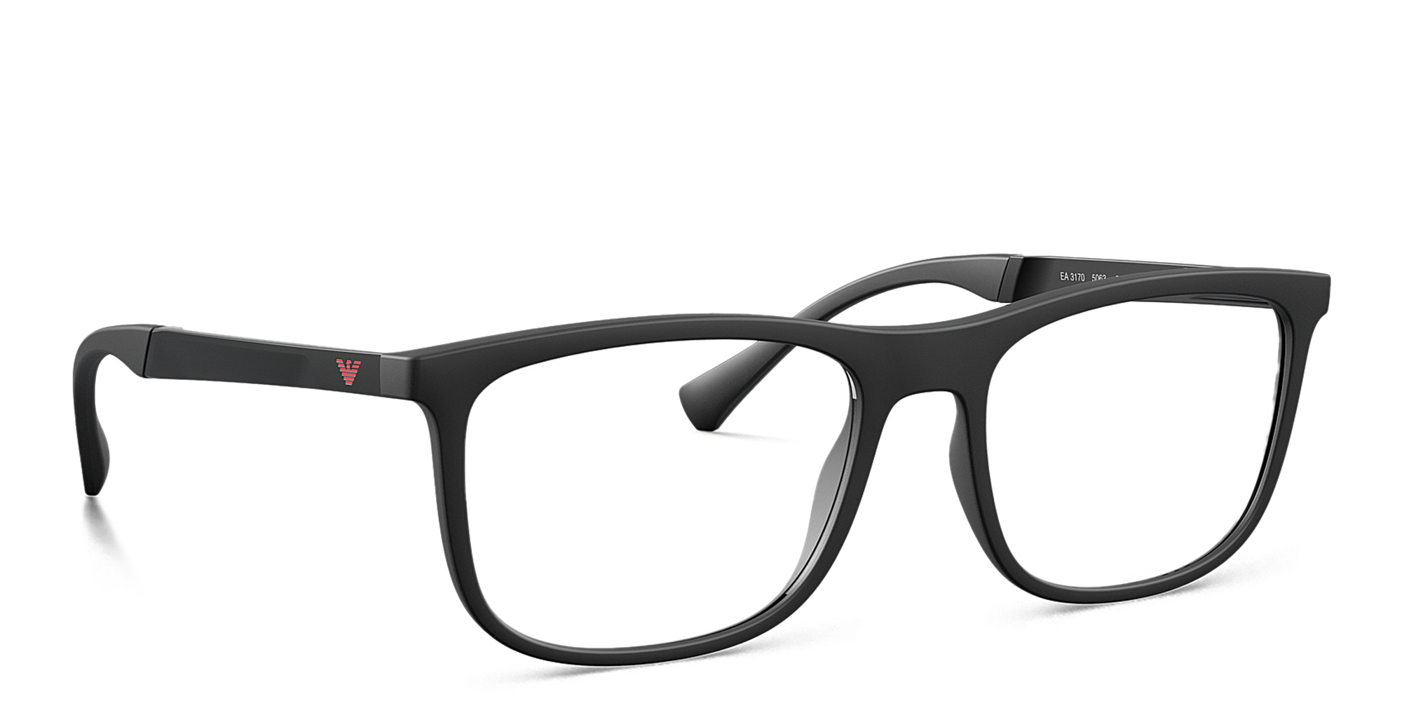 Emporio Armani Rectangle Eyeglasses in Shiny Black – Product Photo 4