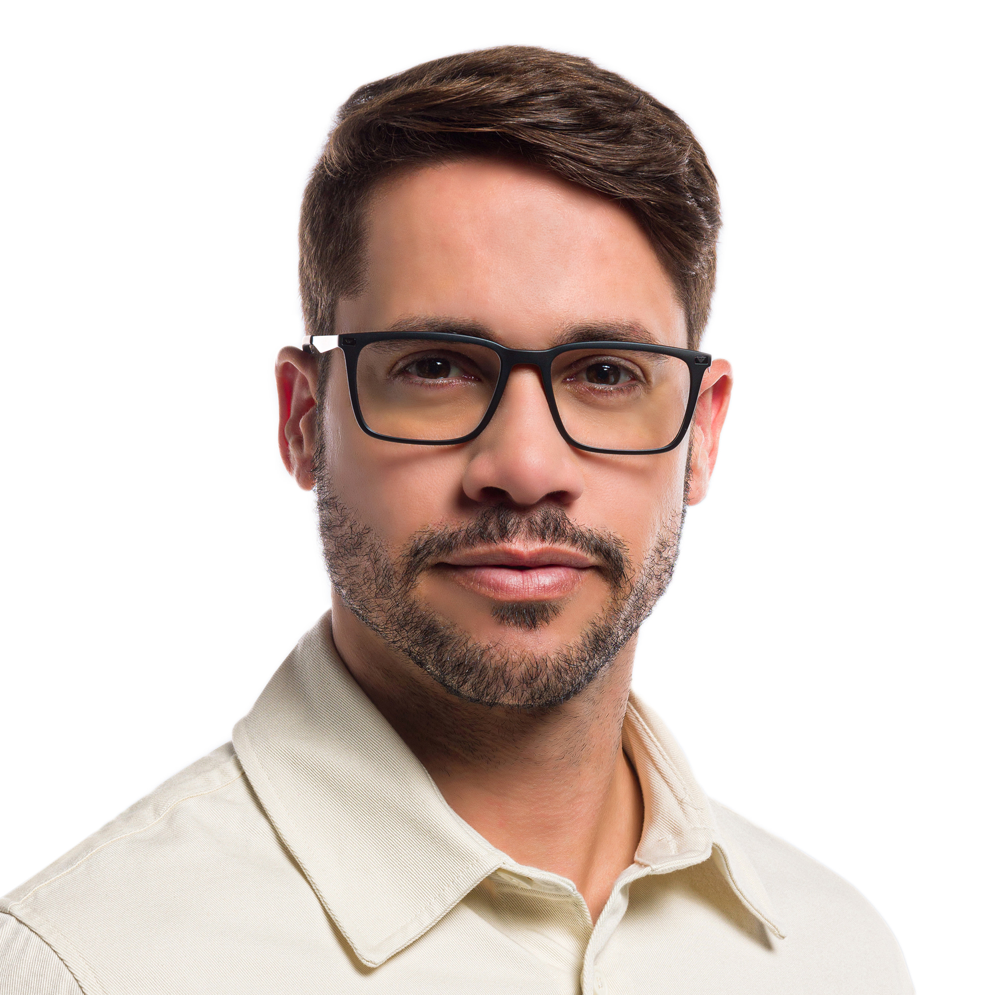 Shop Emporio Armani Wide Rectangle Eyeglasses in Matte Black online.