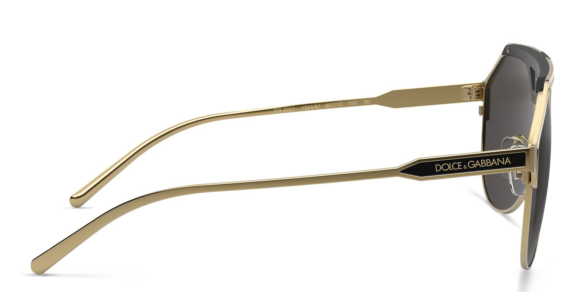 Shop Dolce & Gabbana Wide Aviator Sunglasses in Gold online.