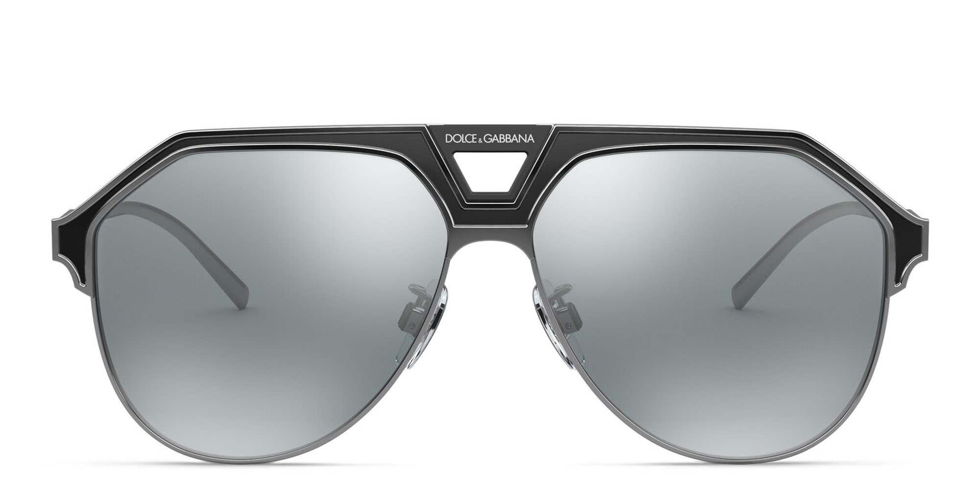 Dolce & Gabbana Wide Aviator Sunglasses in Gunmetal – Product Photo 1