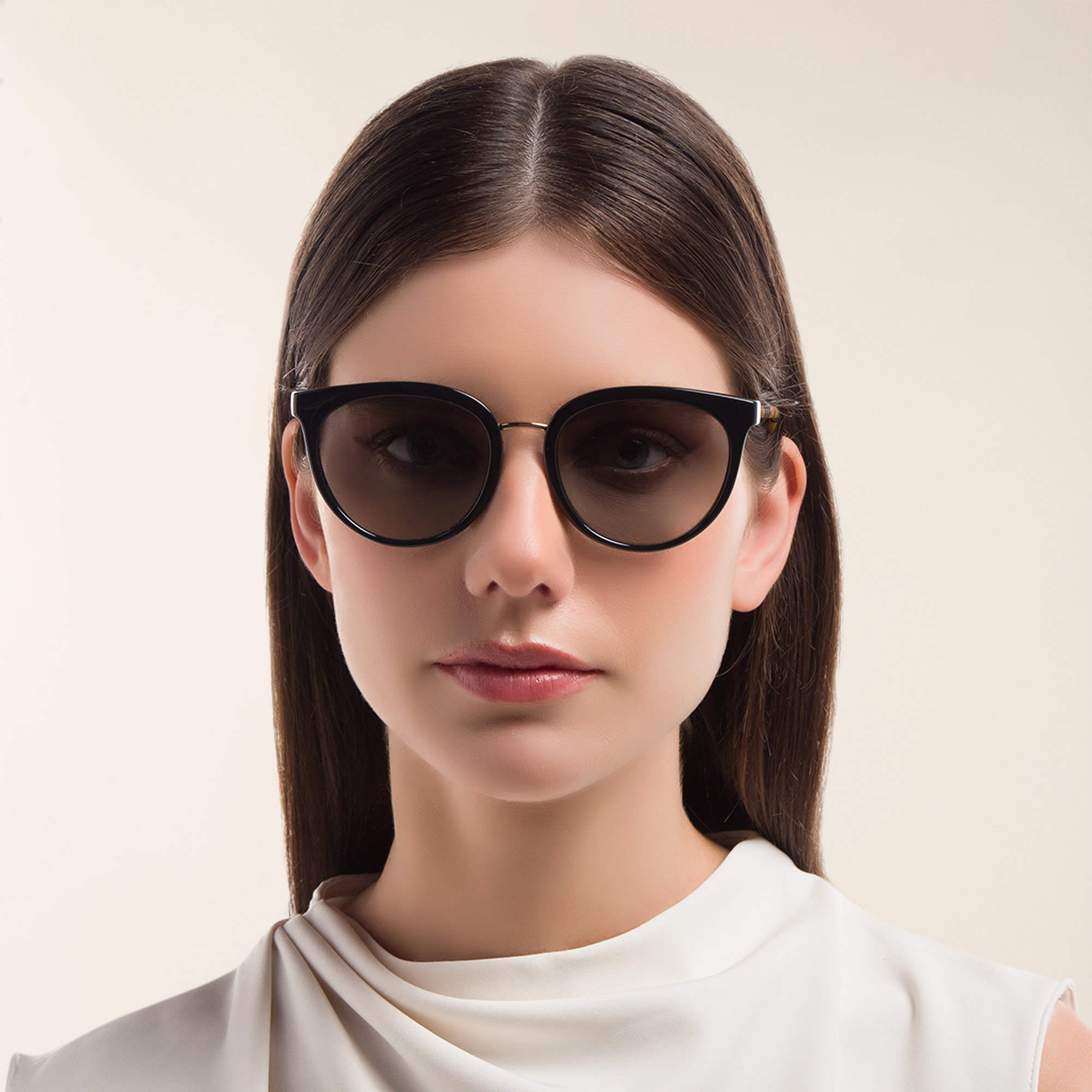 Shop BURBERRY Panthos Sunglasses in Black online.