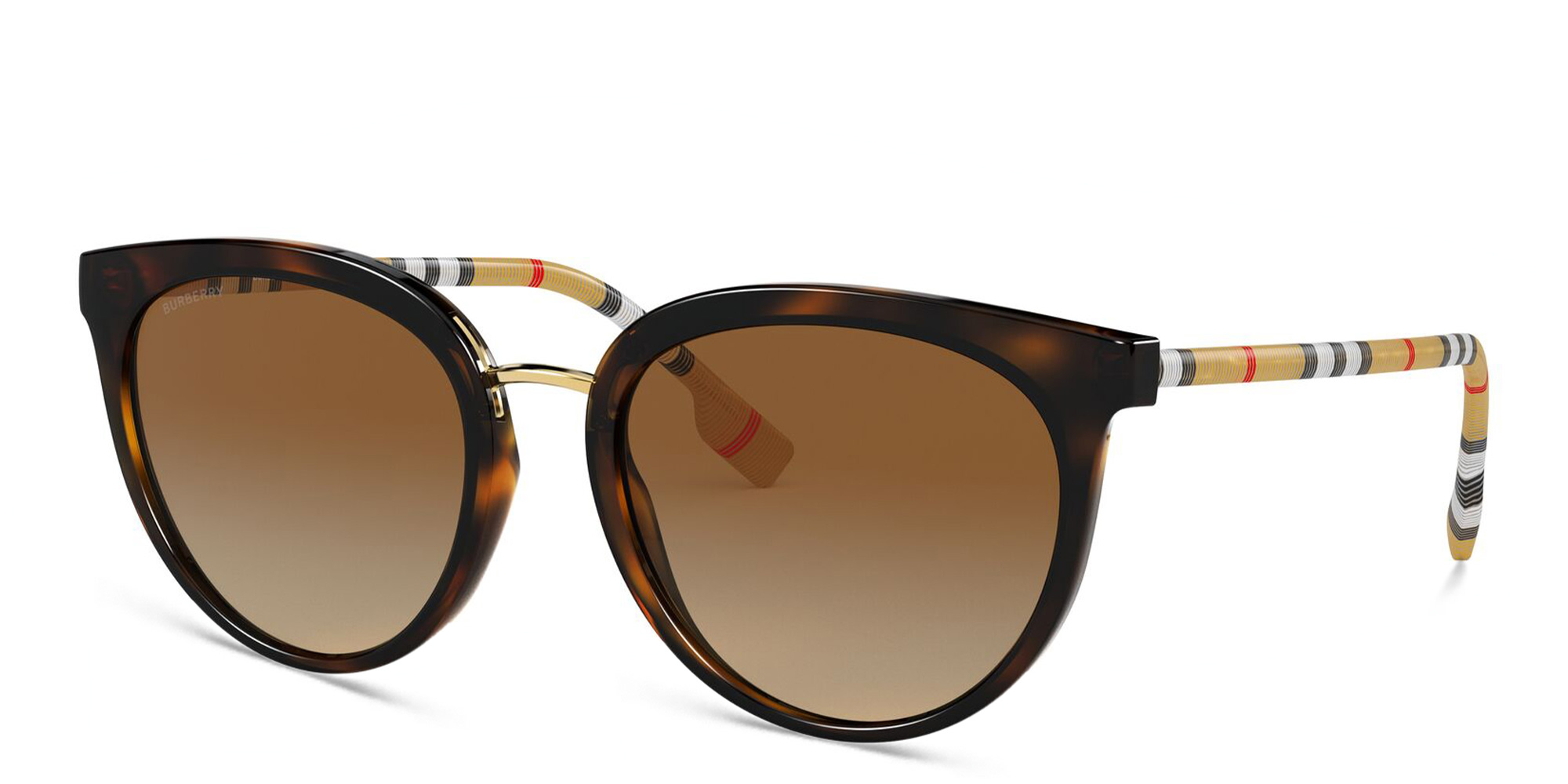 Shop BURBERRY Panthos Sunglasses in Dark Havana online.