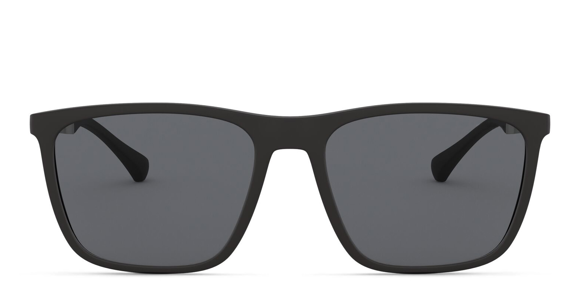 Emporio Armani Rectangle Sunglasses in Rubber Black – Product Photo 1