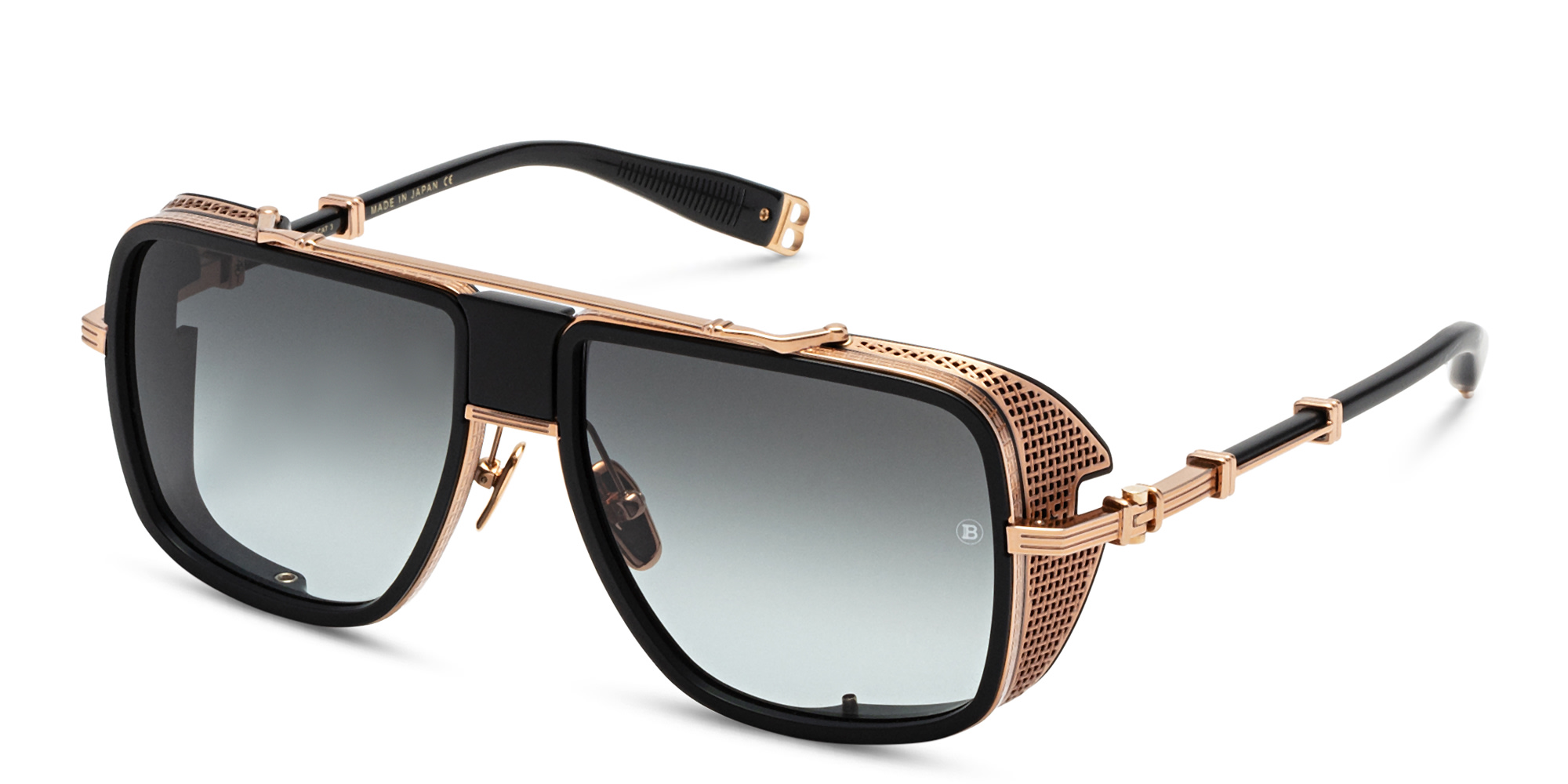 Shop BALMAIN O.R. Unisex Aviator Sunglasses in Black online.
