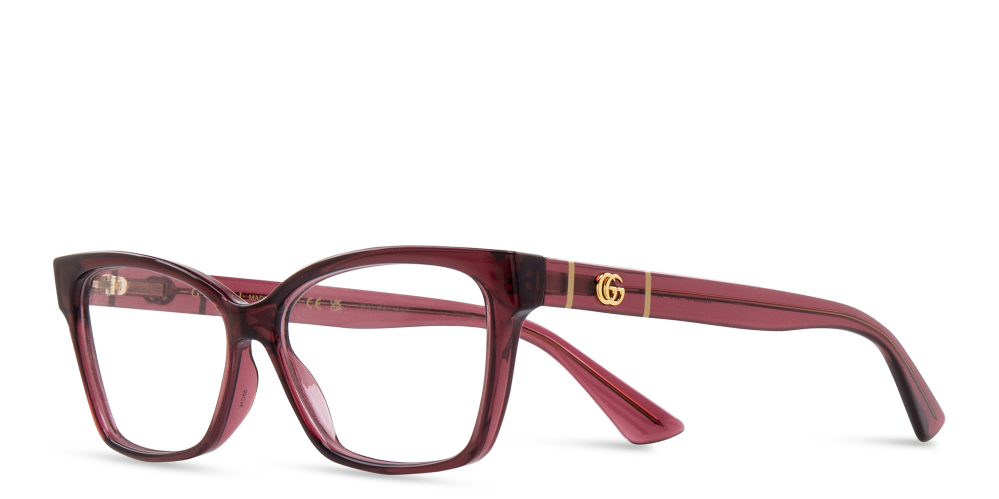 Shop GUCCI Wide Cat-Eye Eyeglasses in Red online.