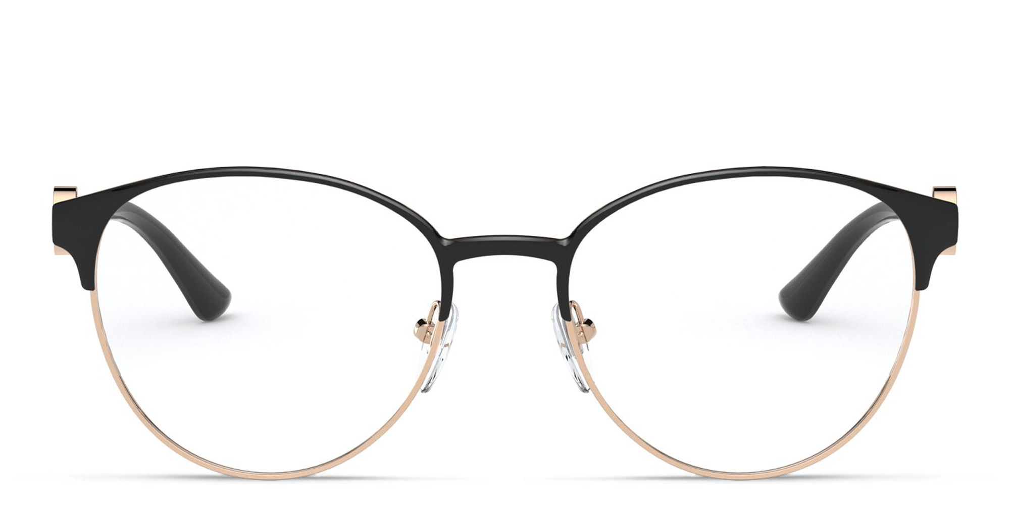 BVLGARI Round Eyeglasses in Pink Gold/Black – Product Photo 1