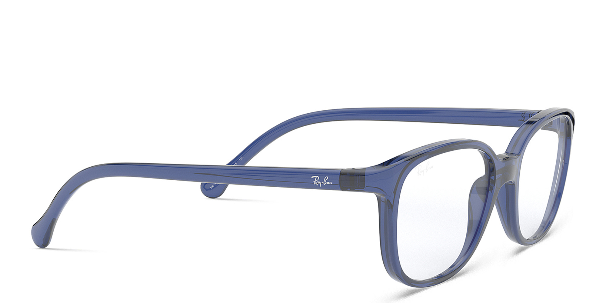 Ray-Ban Junior Kids Square Eyeglasses in Transparent Blue – Product Photo 4