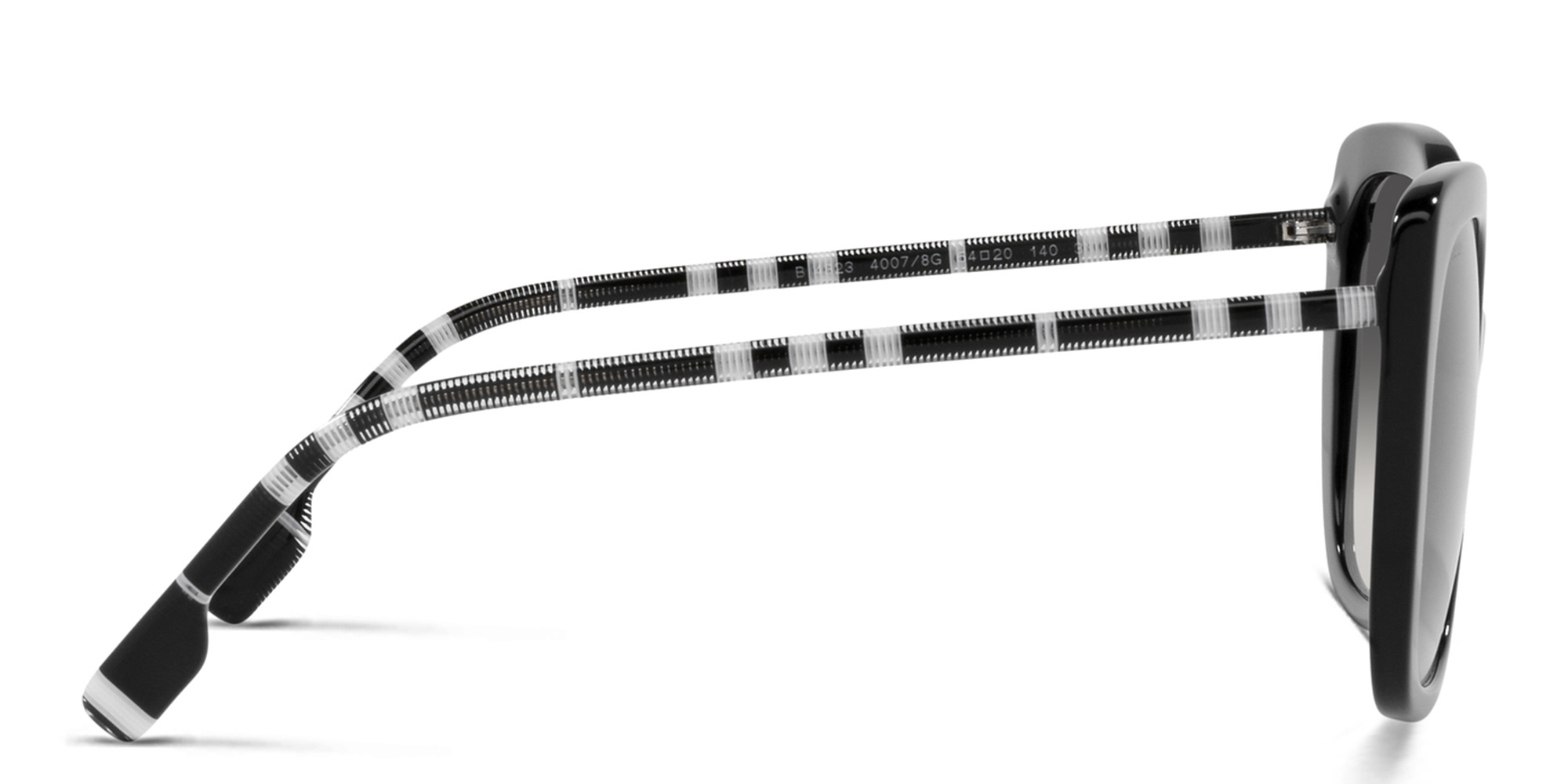 نظارات شمسية مربّعة كبيرة من بربري بلون أسود - صورة المنتج 3