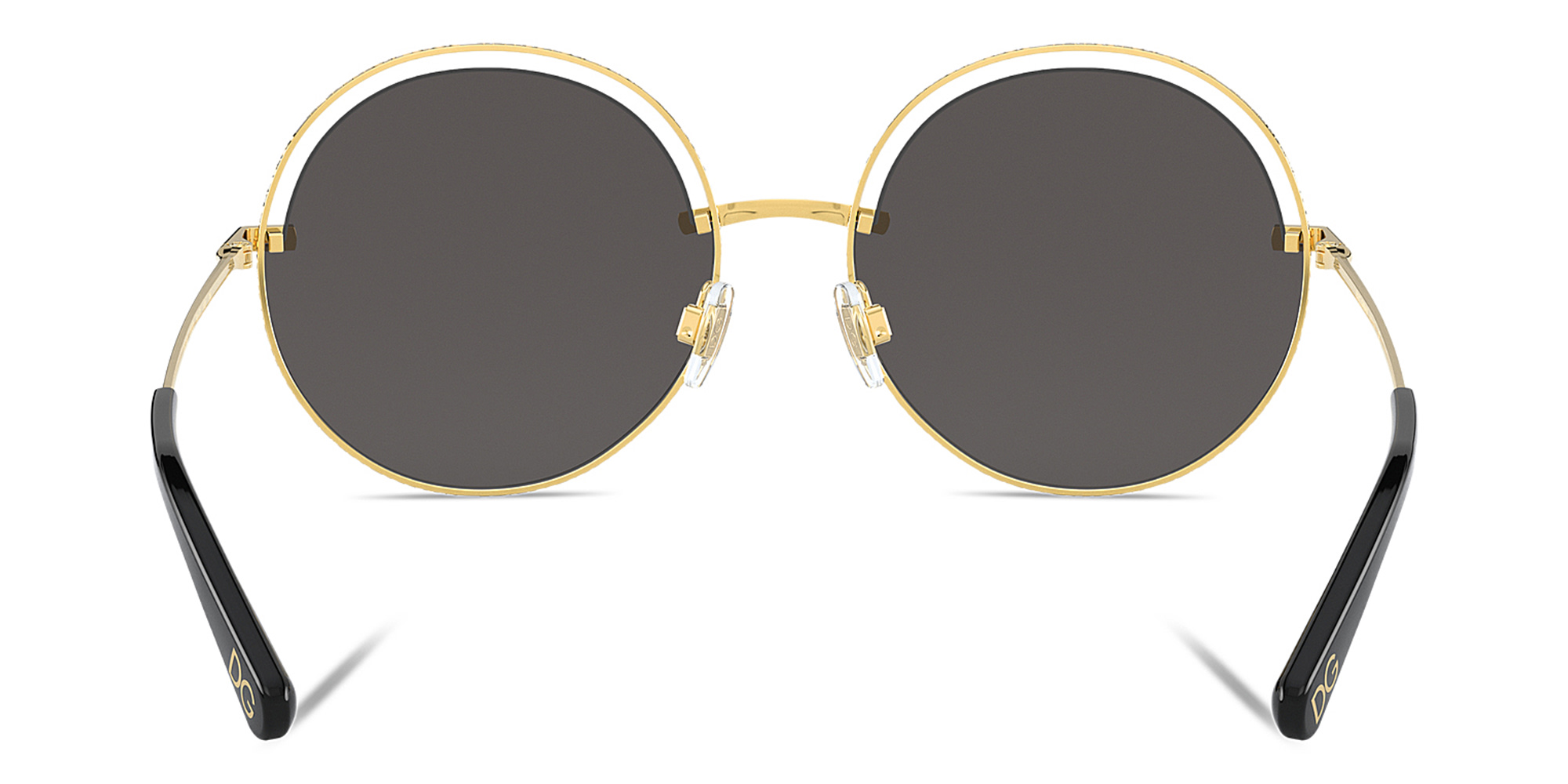نظارة شمسية دائرية كبيرة من دولتشي آند غابانا بلون ذهبي - صورة المنتج 4