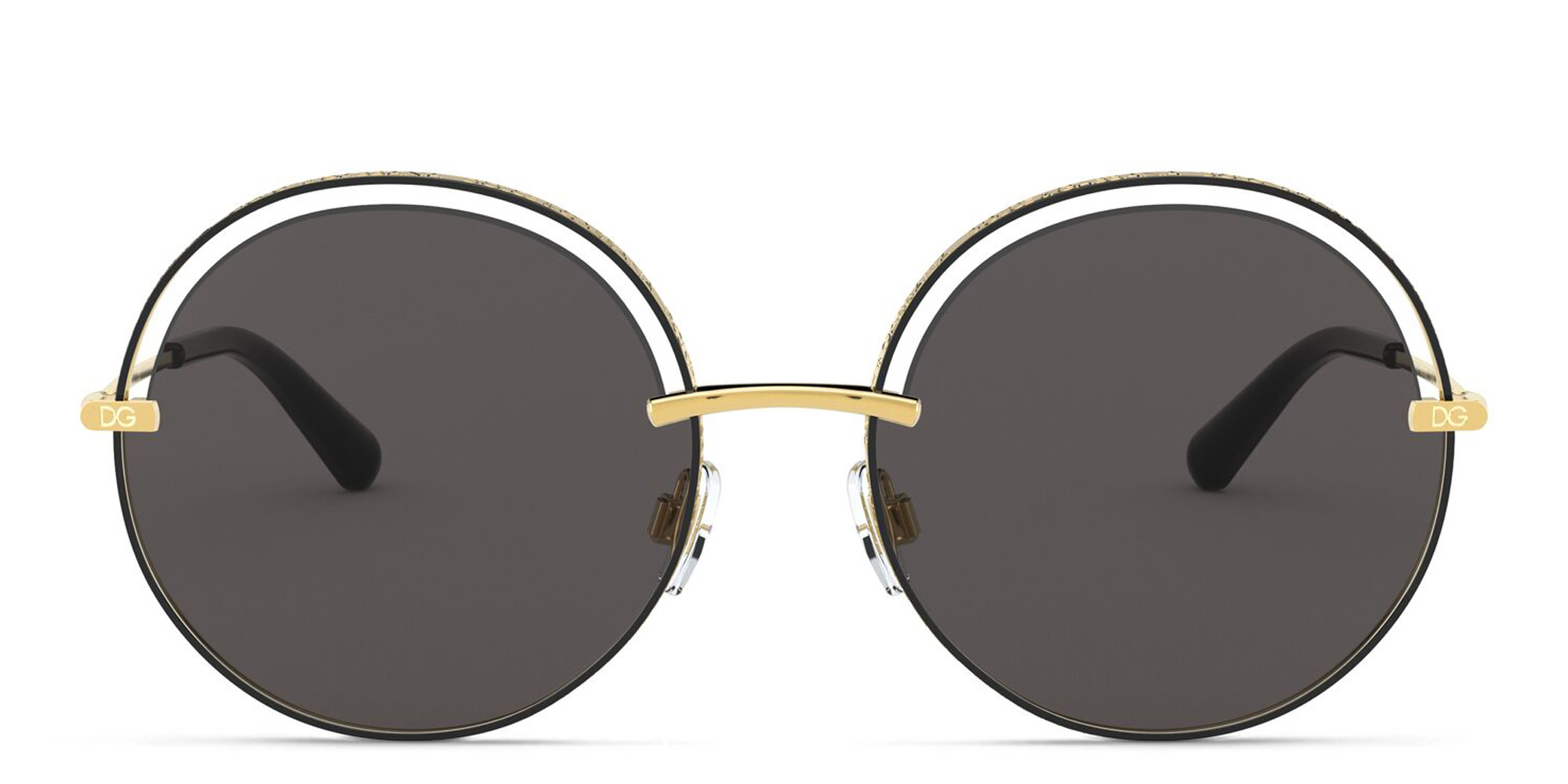 Dolce & Gabbana Wide Round Sunglasses in Gold – Product Photo 1