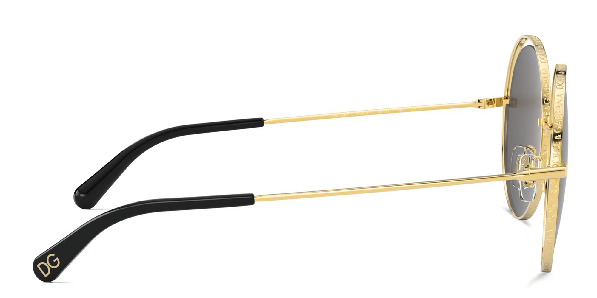 Dolce & Gabbana Wide Round Sunglasses in Gold – Product Photo 3