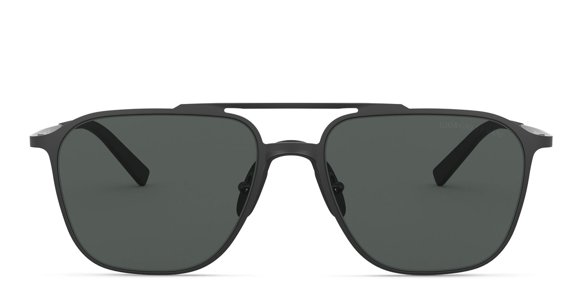 Shop GIORGIO ARMANI Square Sunglasses in Matte Black online.