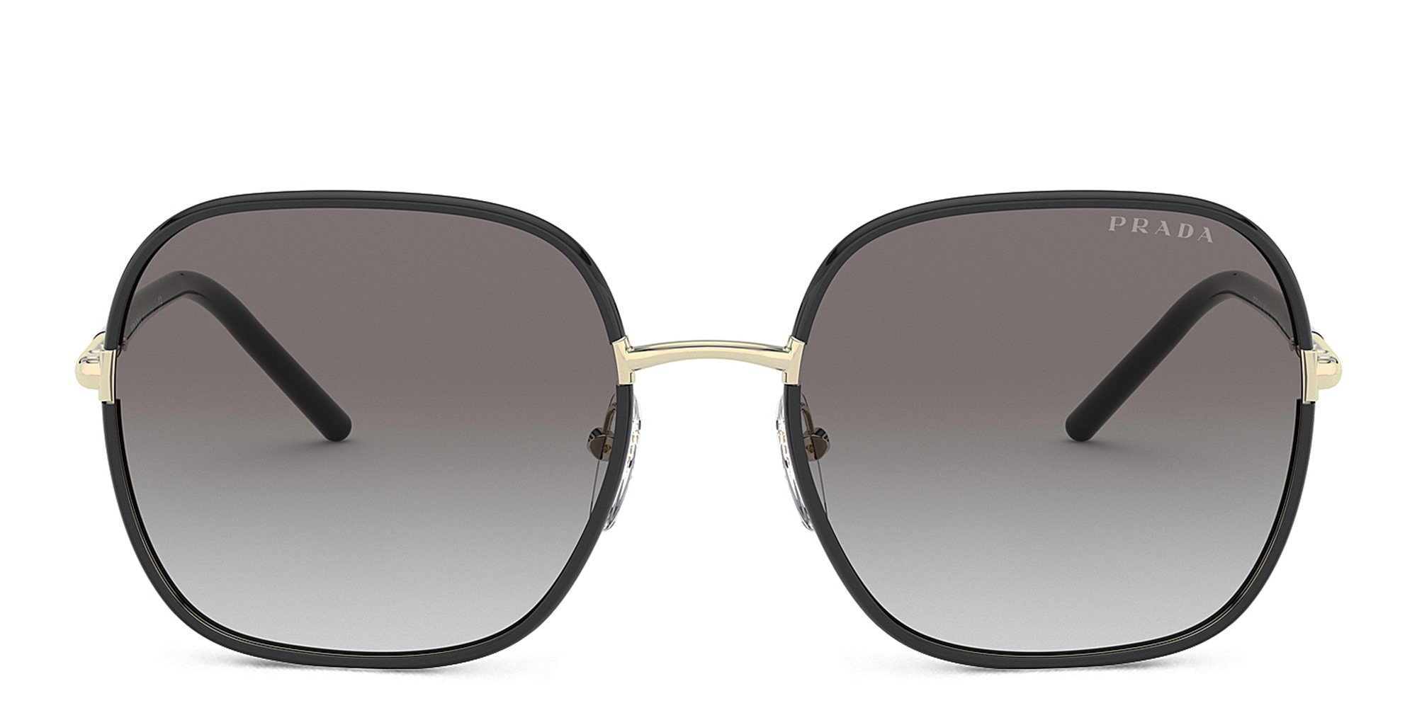 Shop PRADA Square Sunglasses in Black online.